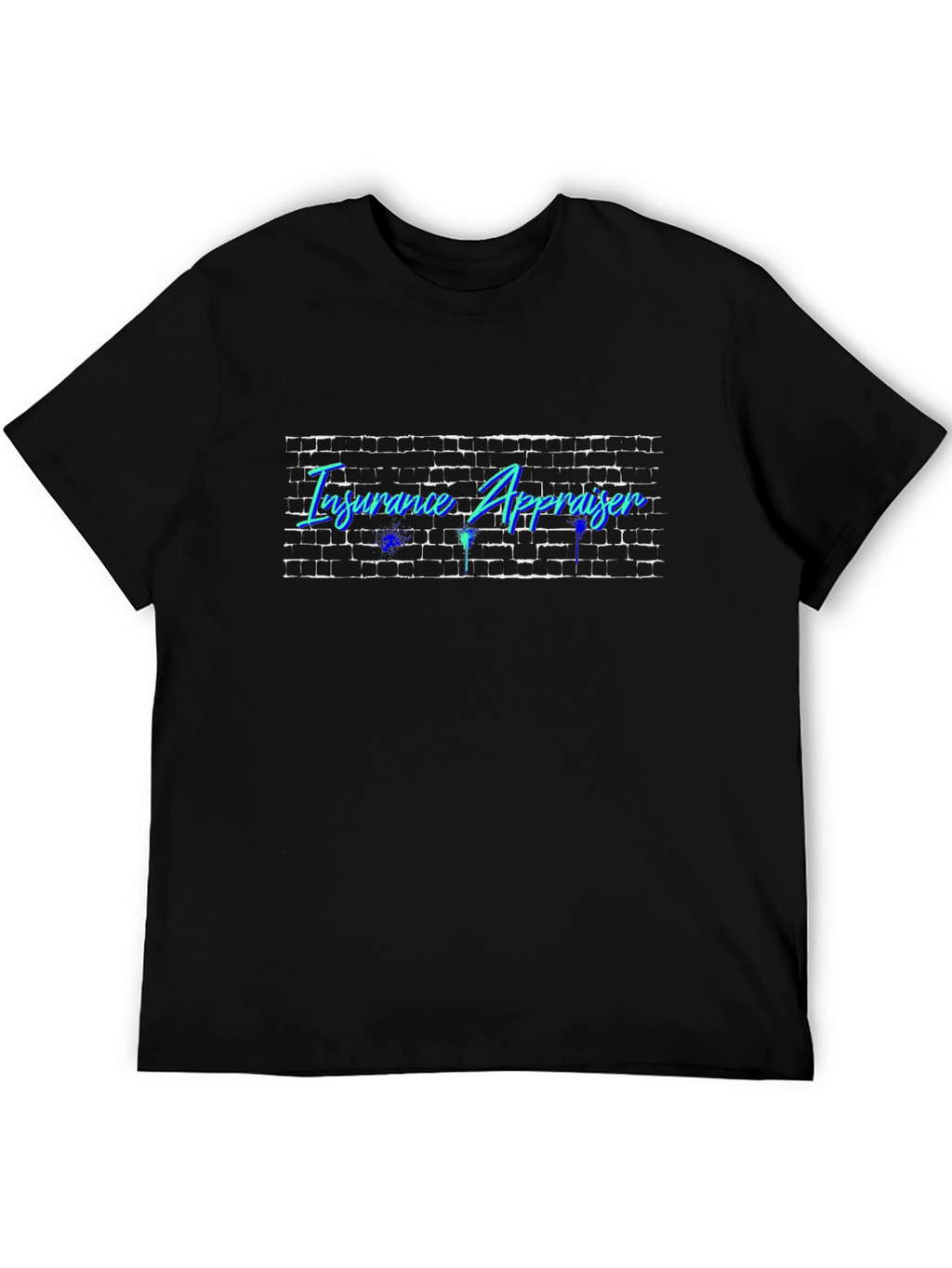 Insurance Appraiser Black T-Shirt - Brick Wall Design