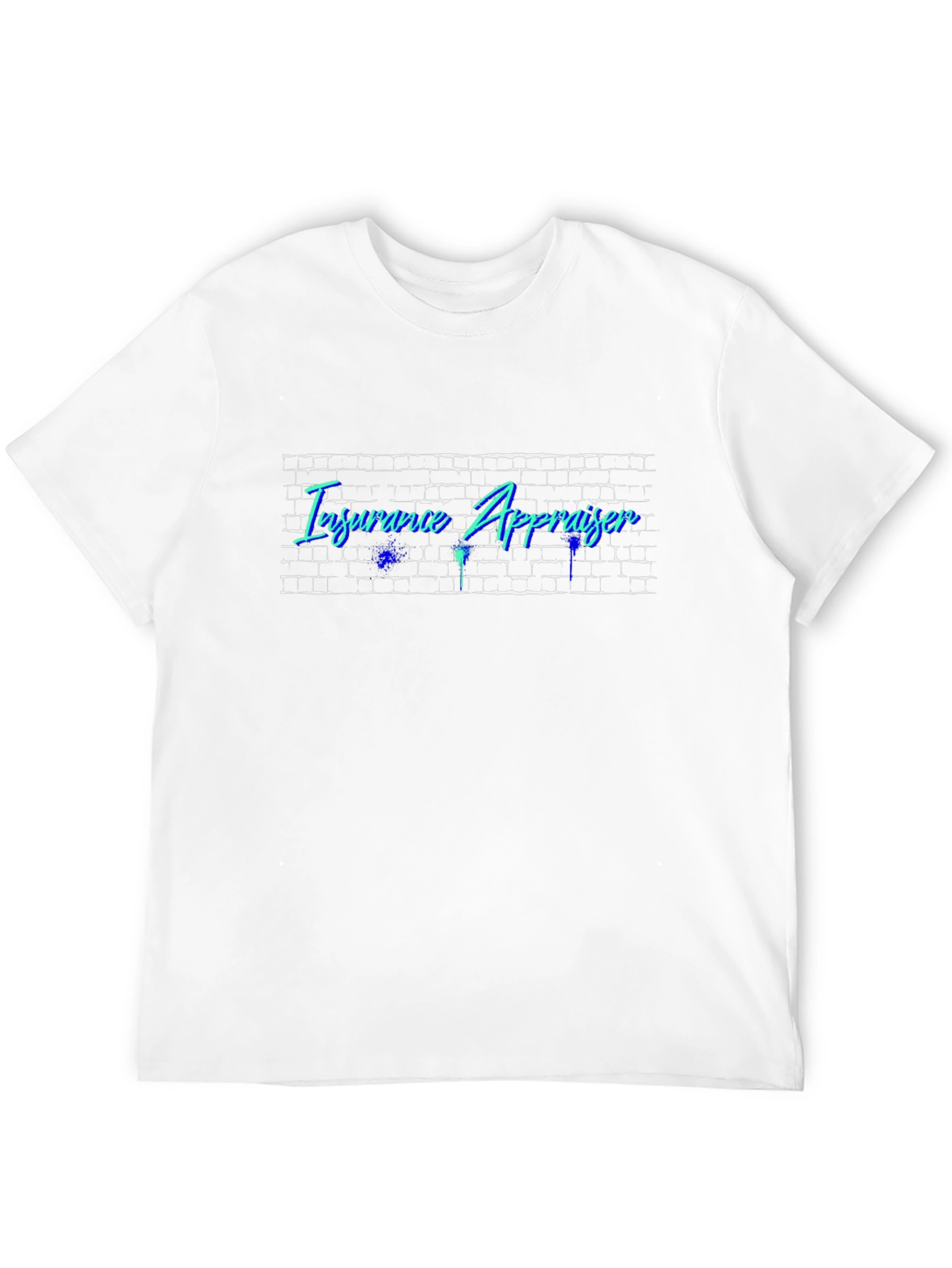 Insurance Appraiser Black T-Shirt - Brick Wall Design