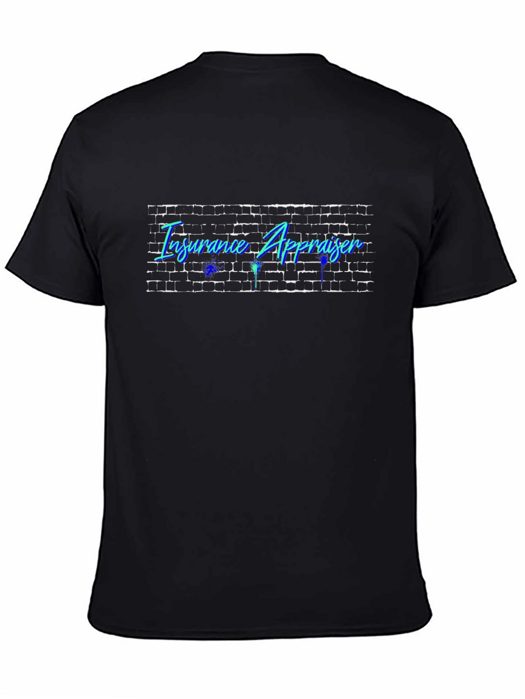 Insurance Appraiser Black T-Shirt - Brick Wall Design