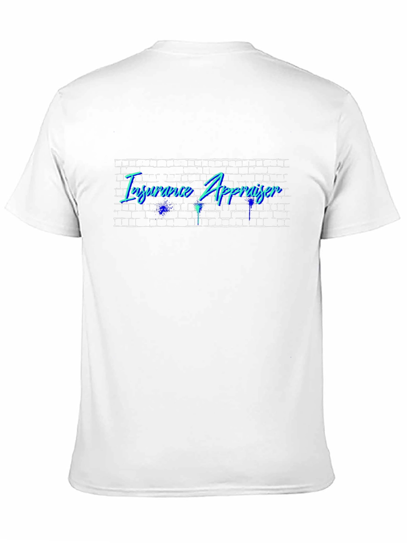 Insurance Appraiser Black T-Shirt - Brick Wall Design