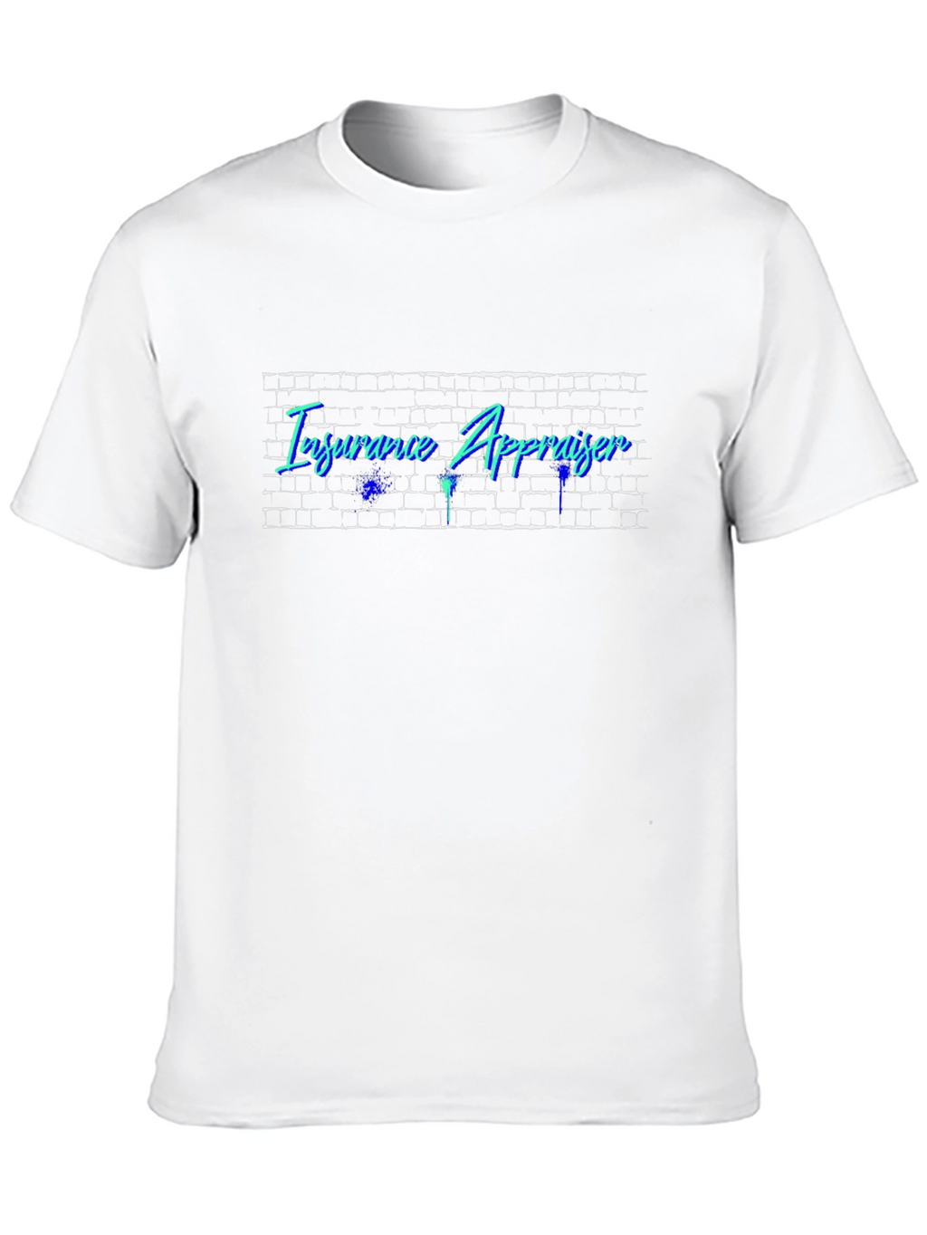 Insurance Appraiser Black T-Shirt - Brick Wall Design