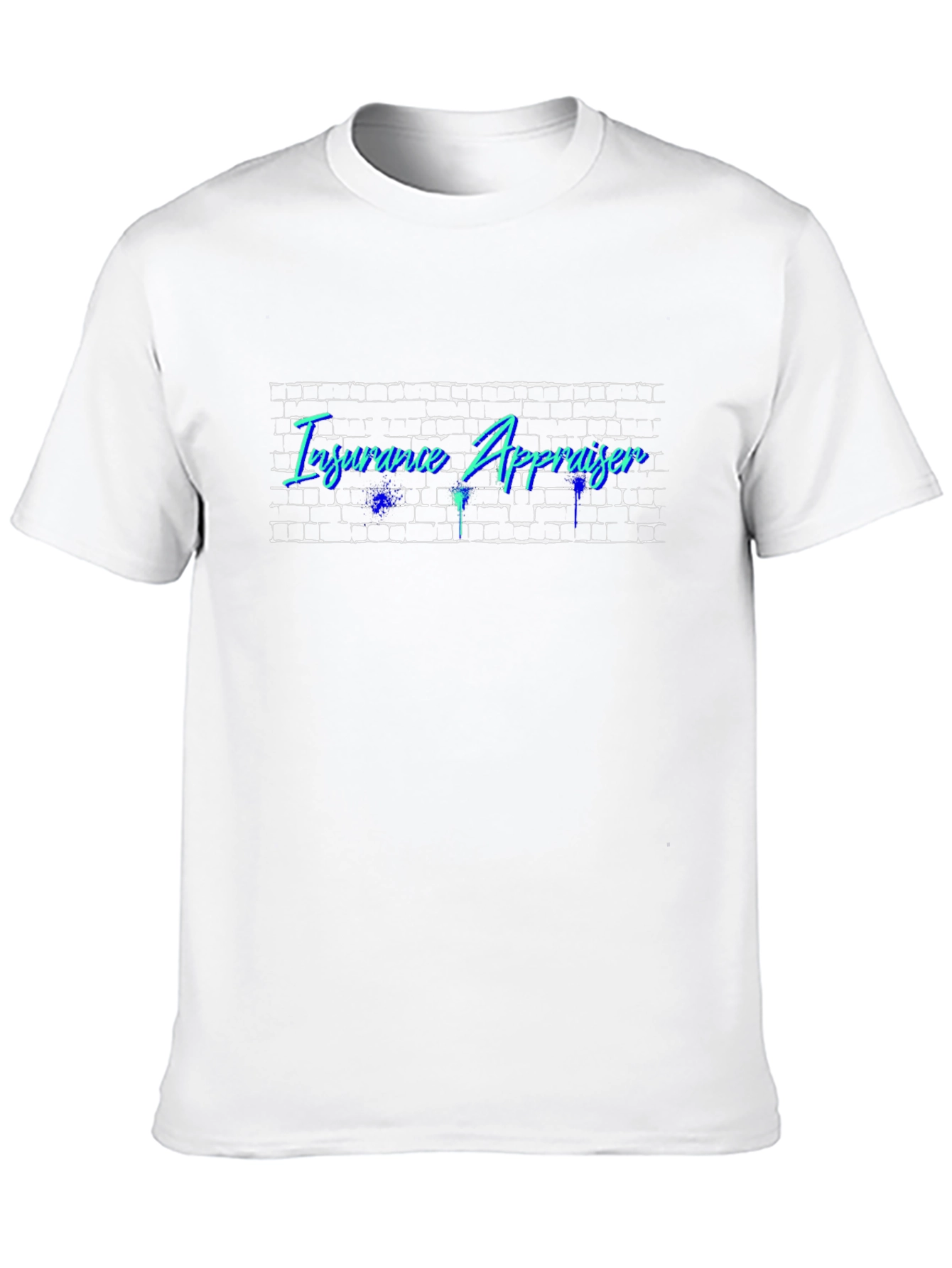 Insurance Appraiser Black T-Shirt - Brick Wall Design