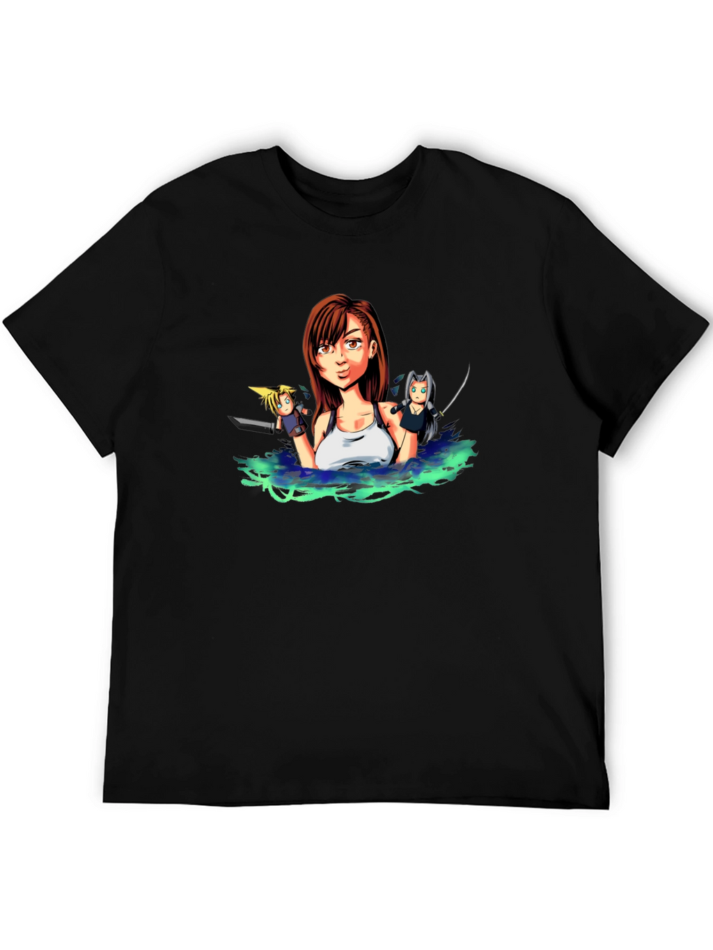 Final Fantasy VII Tifa Anime Black T-Shirt