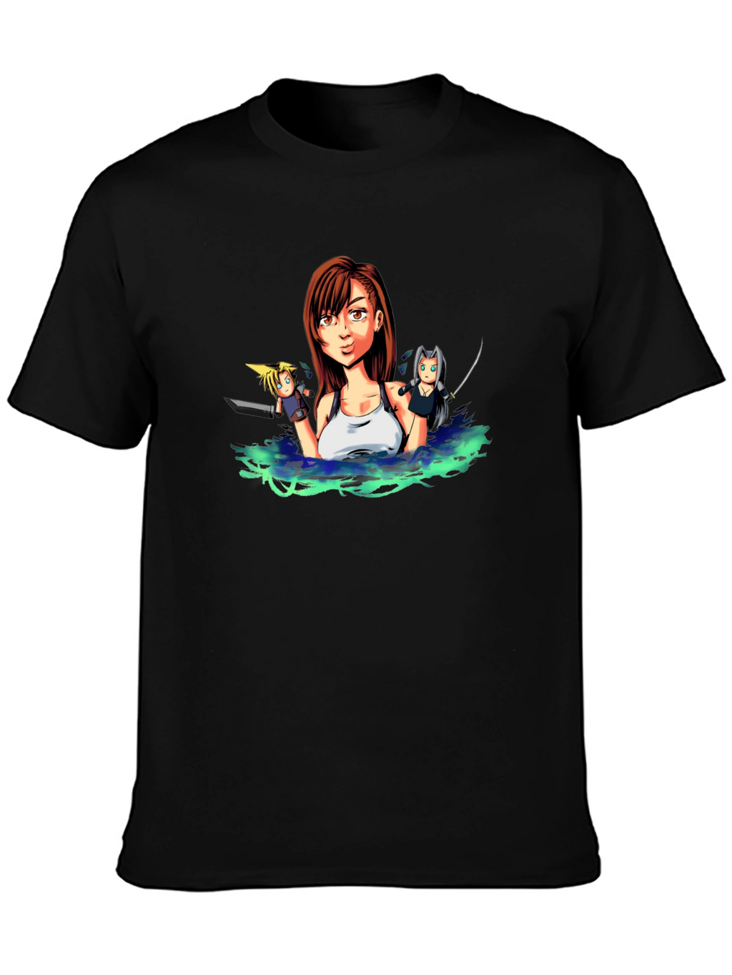Final Fantasy VII Tifa Anime Black T-Shirt