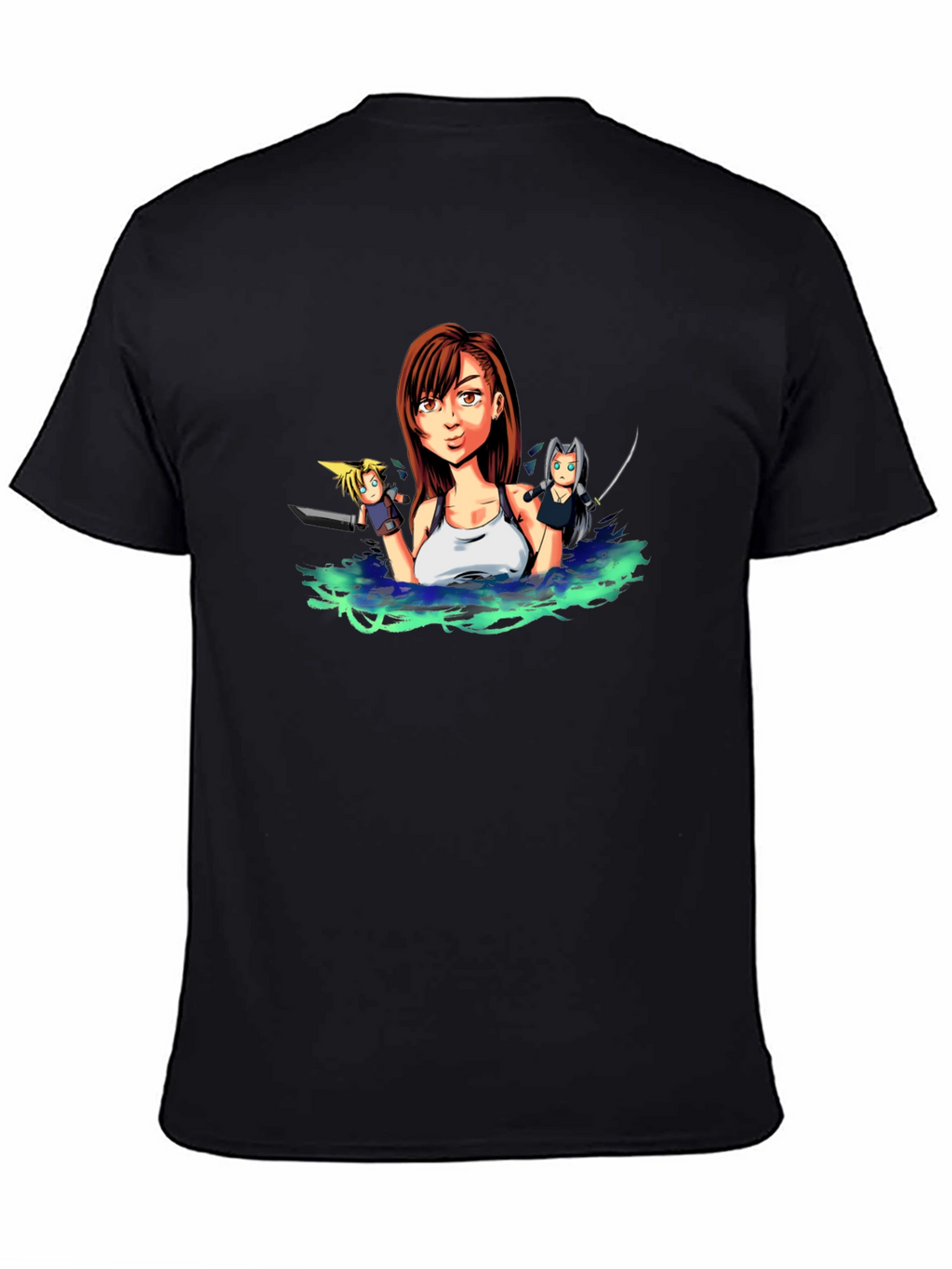 Final Fantasy VII Tifa Anime Black T-Shirt