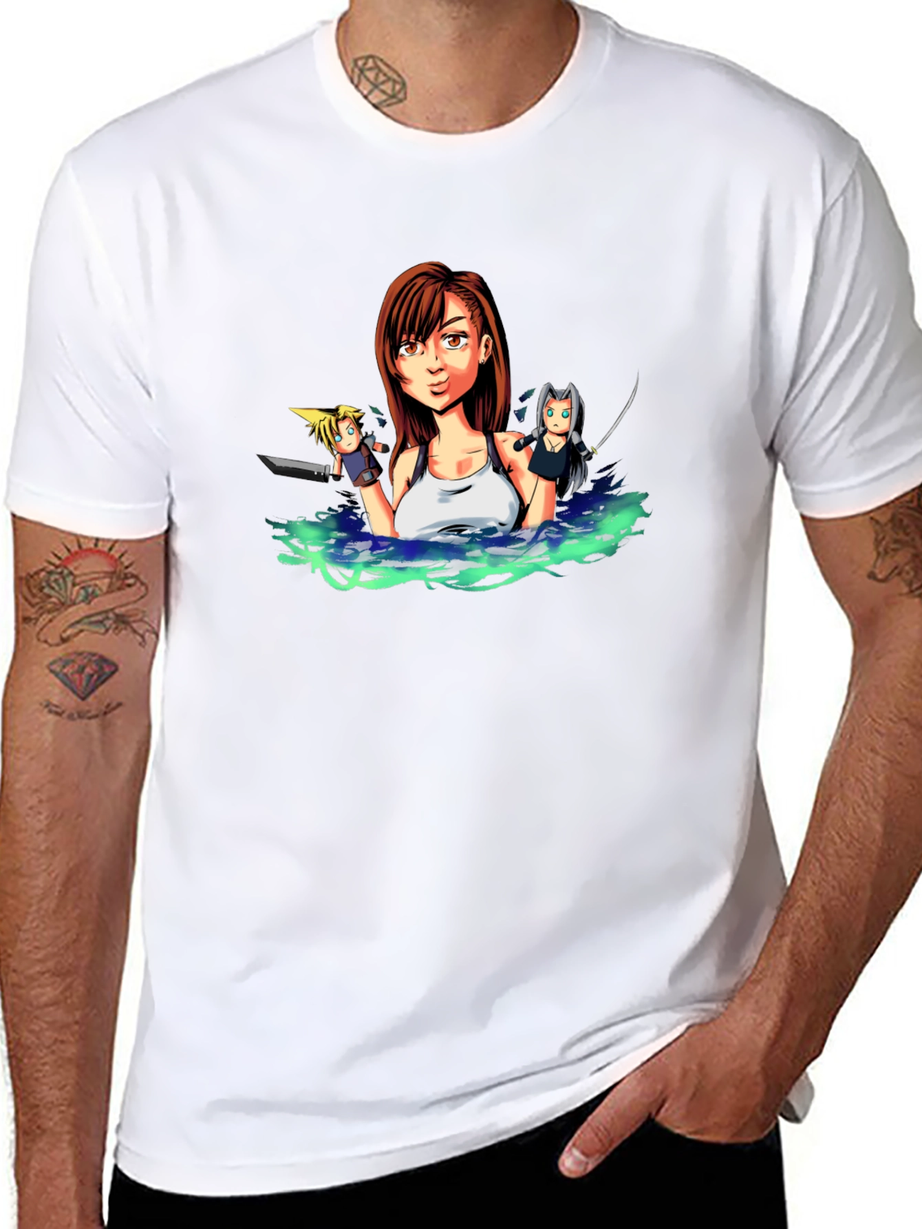Final Fantasy VII Tifa Anime Black T-Shirt