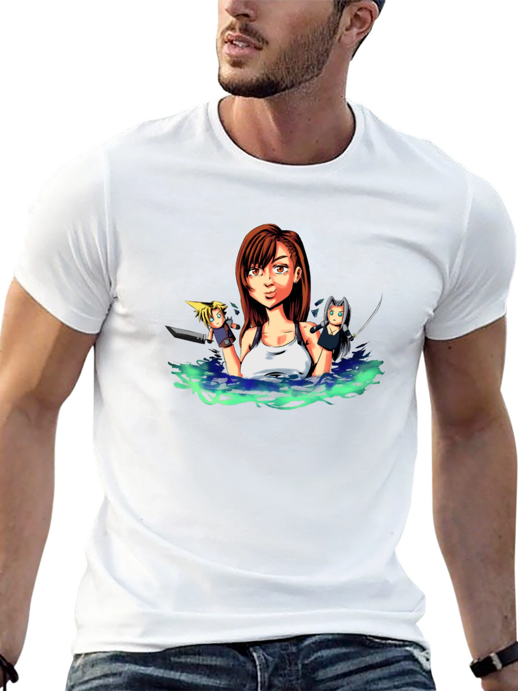 Final Fantasy VII Tifa Anime Black T-Shirt