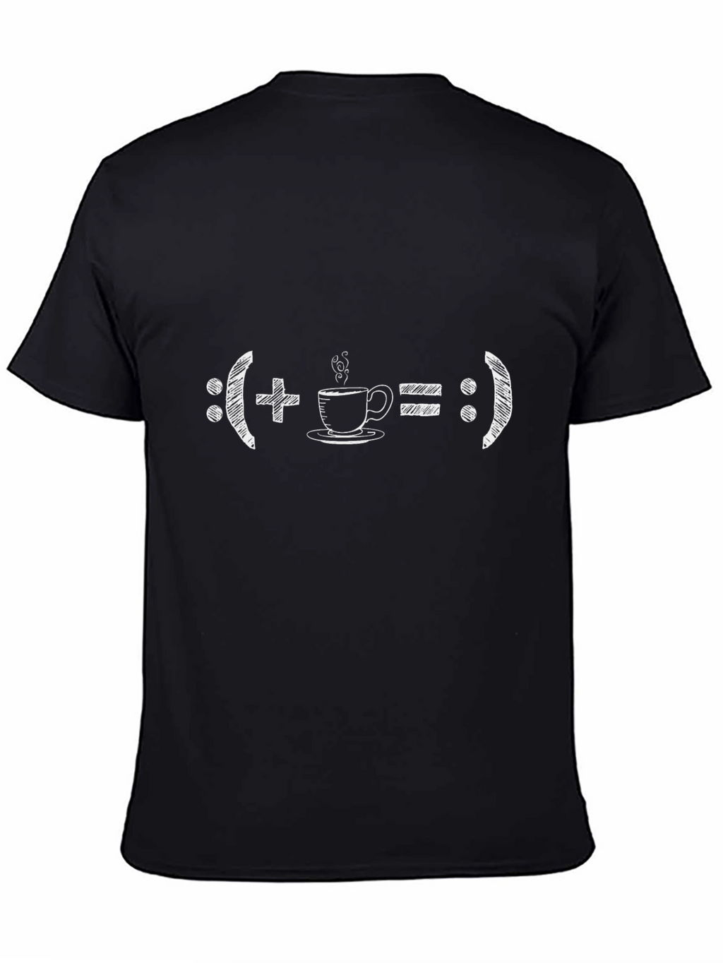 Coffee = Happy Face Black Graphic T-Shirt