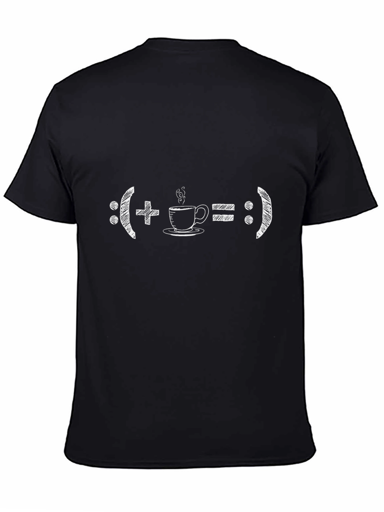 Coffee = Happy Face Black Graphic T-Shirt