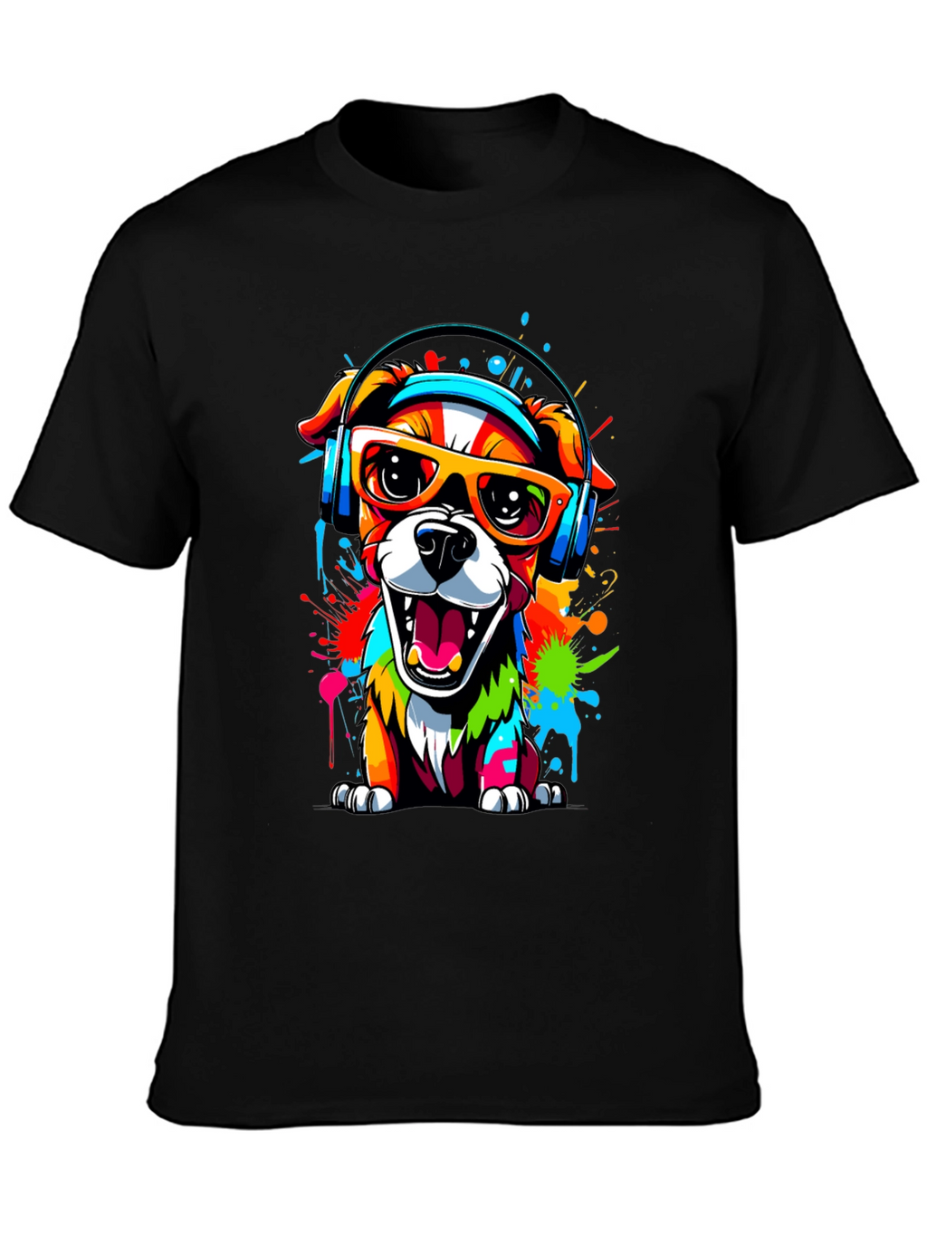 Cool Dog Graphic Tee - Vibrant Funky Design