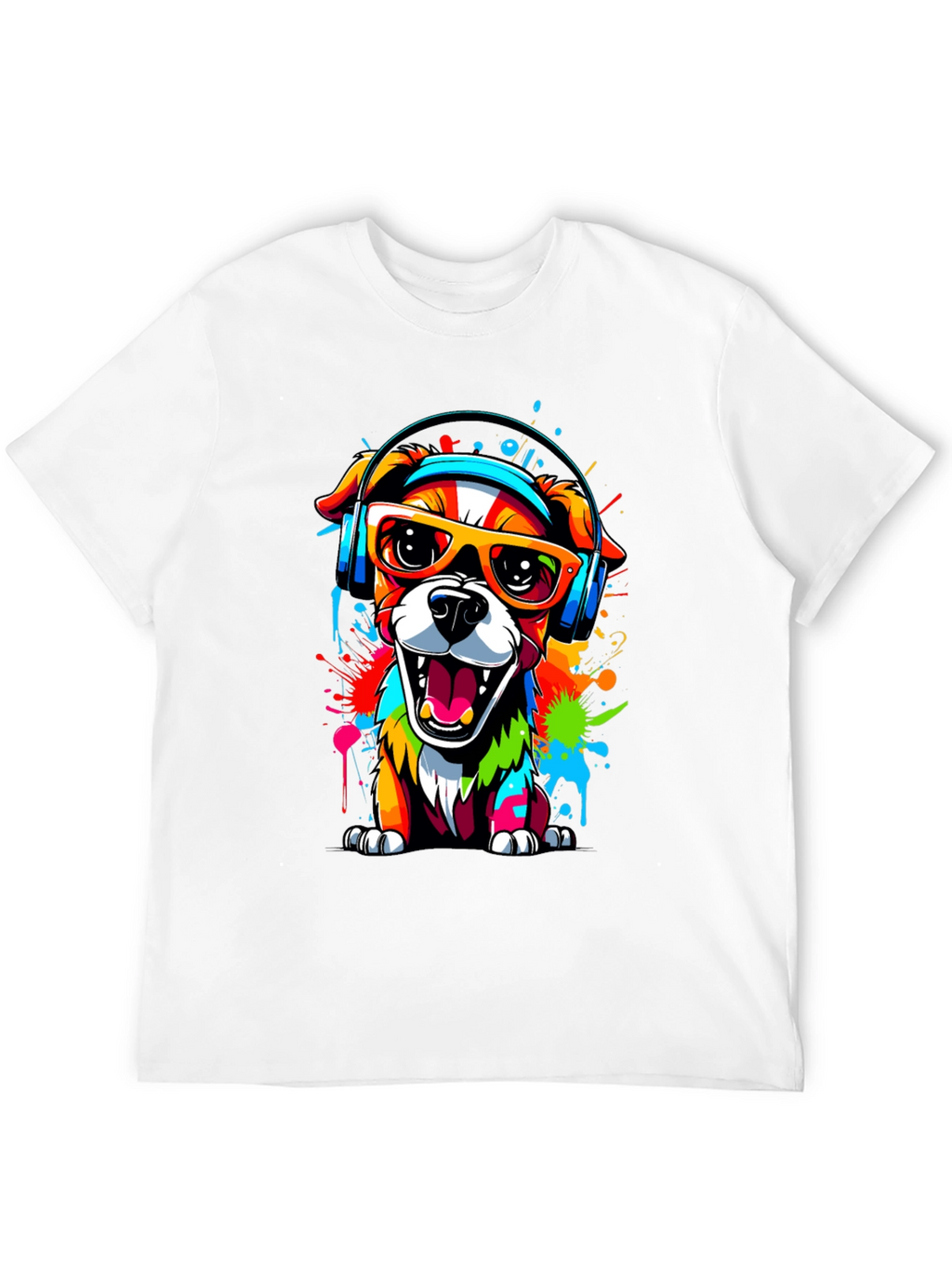 Cool Dog Graphic Tee - Vibrant Funky Design