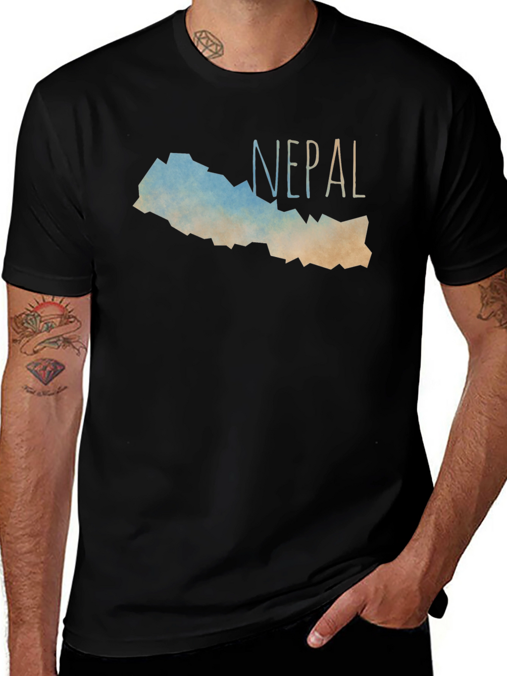 Nepal Graphic Tee - Black