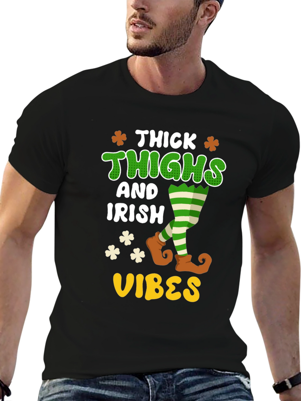 Thick Thighs Irish Vibes Graphic T-Shirt