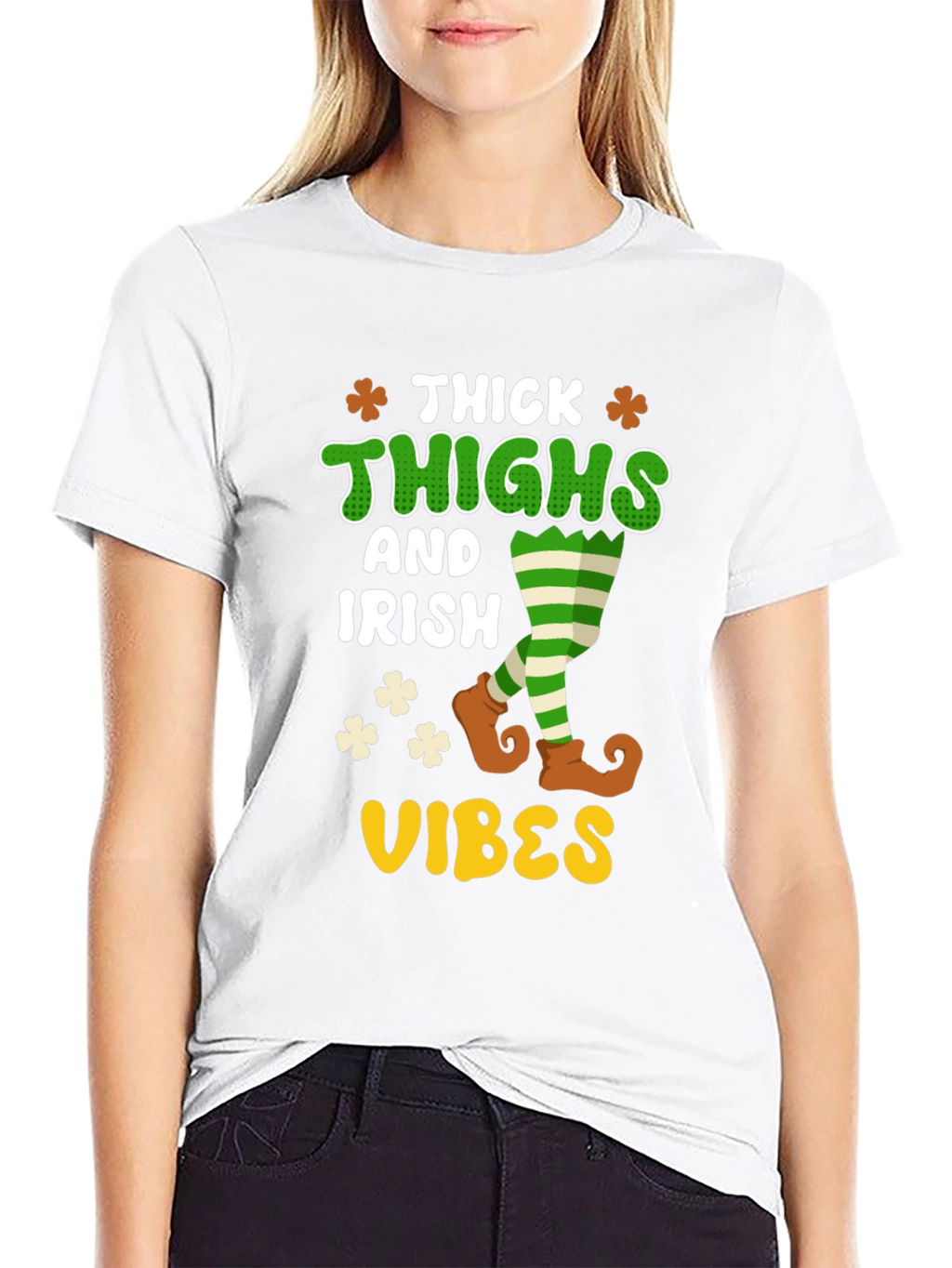 Thick Thighs Irish Vibes Graphic T-Shirt