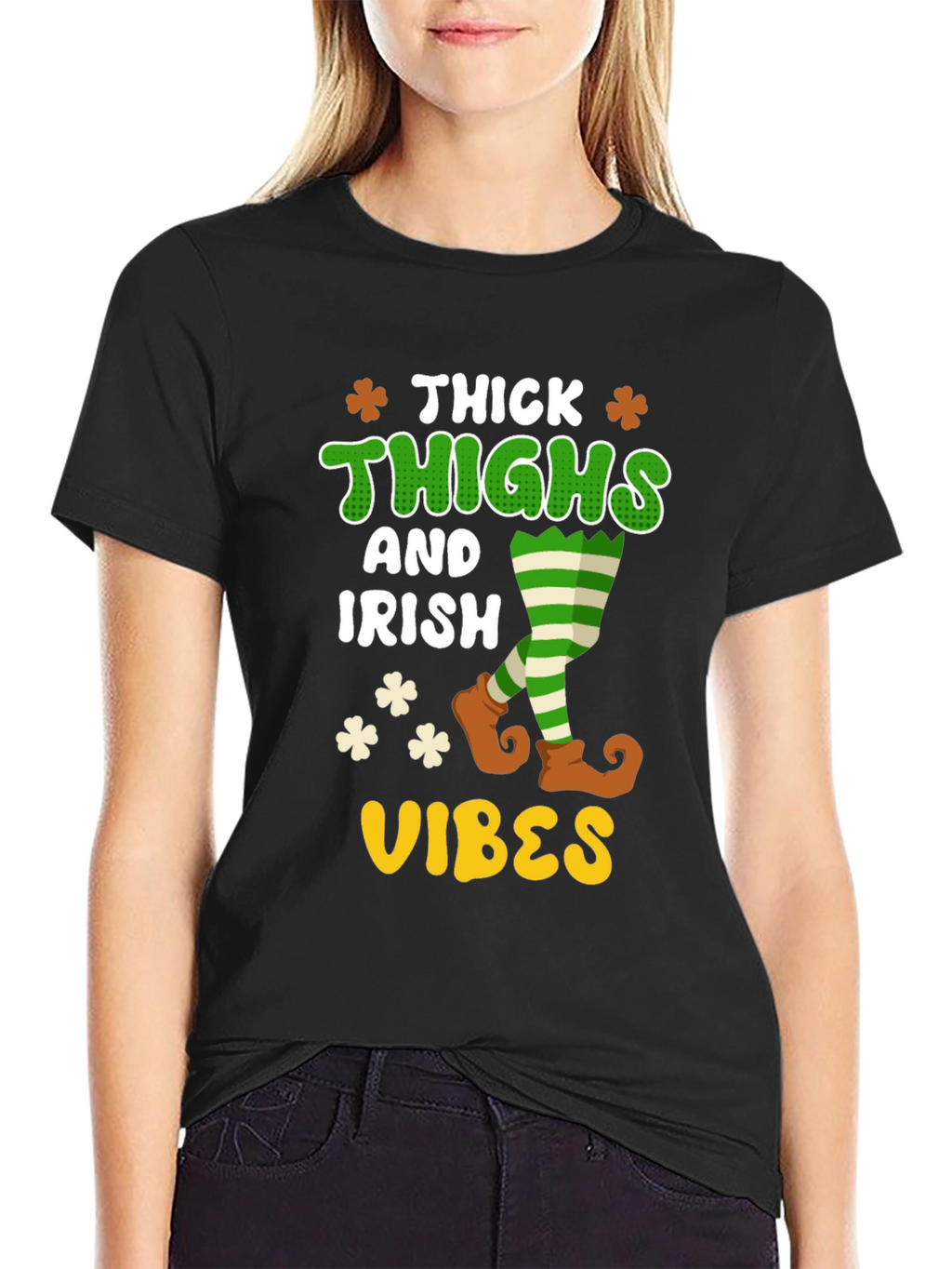 Thick Thighs Irish Vibes Graphic T-Shirt