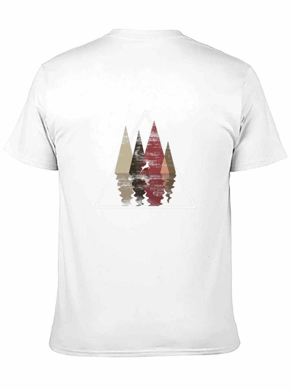 Geometric Deer & Mountain Graphic Tee