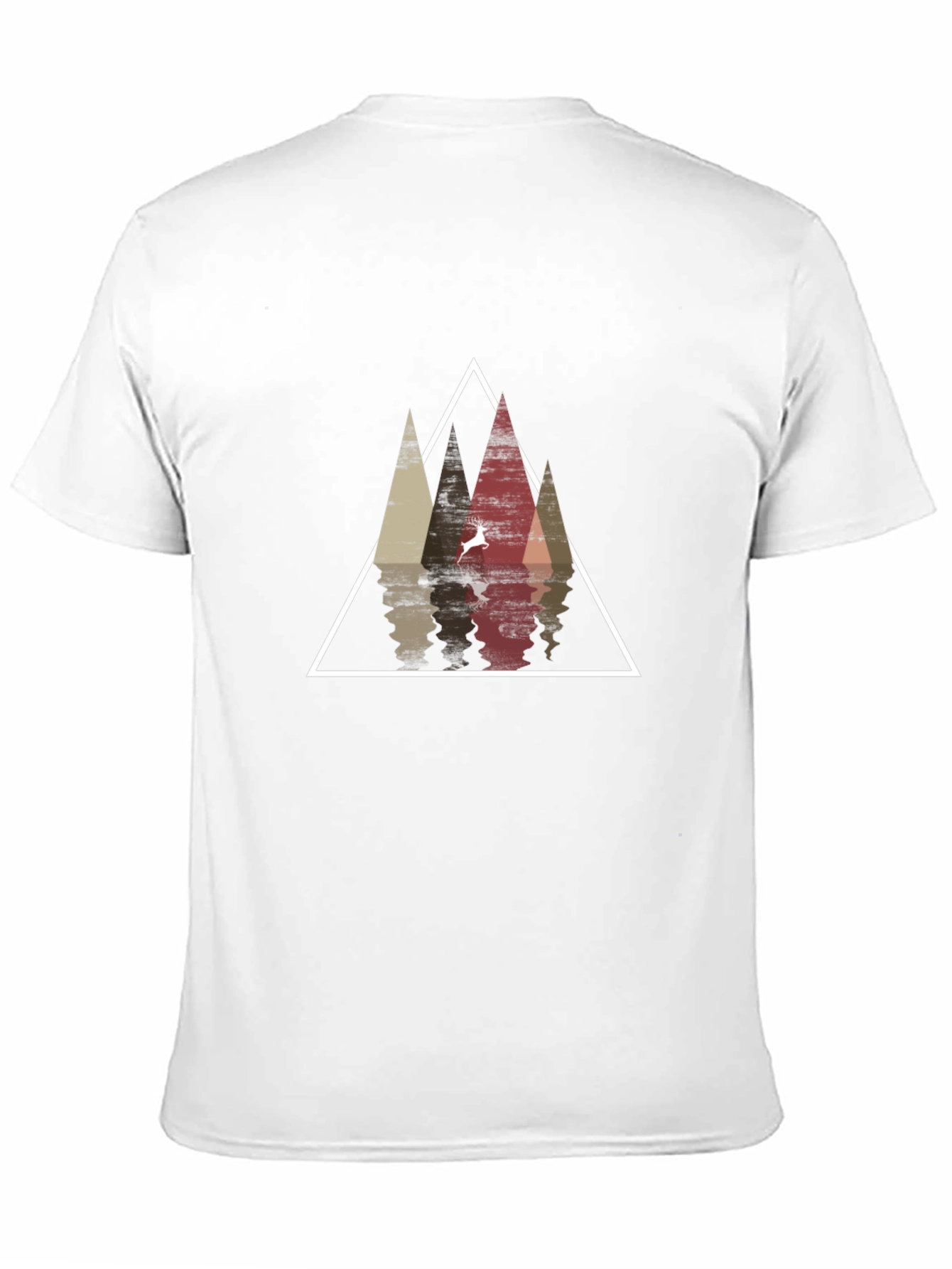 Geometric Deer & Mountain Graphic Tee