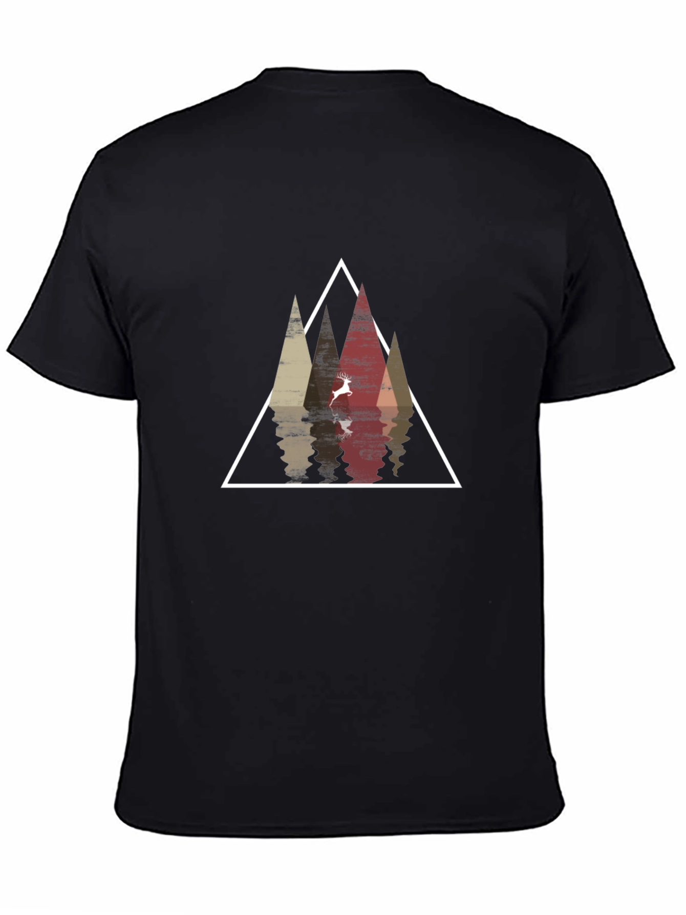 Geometric Deer & Mountain Graphic Tee