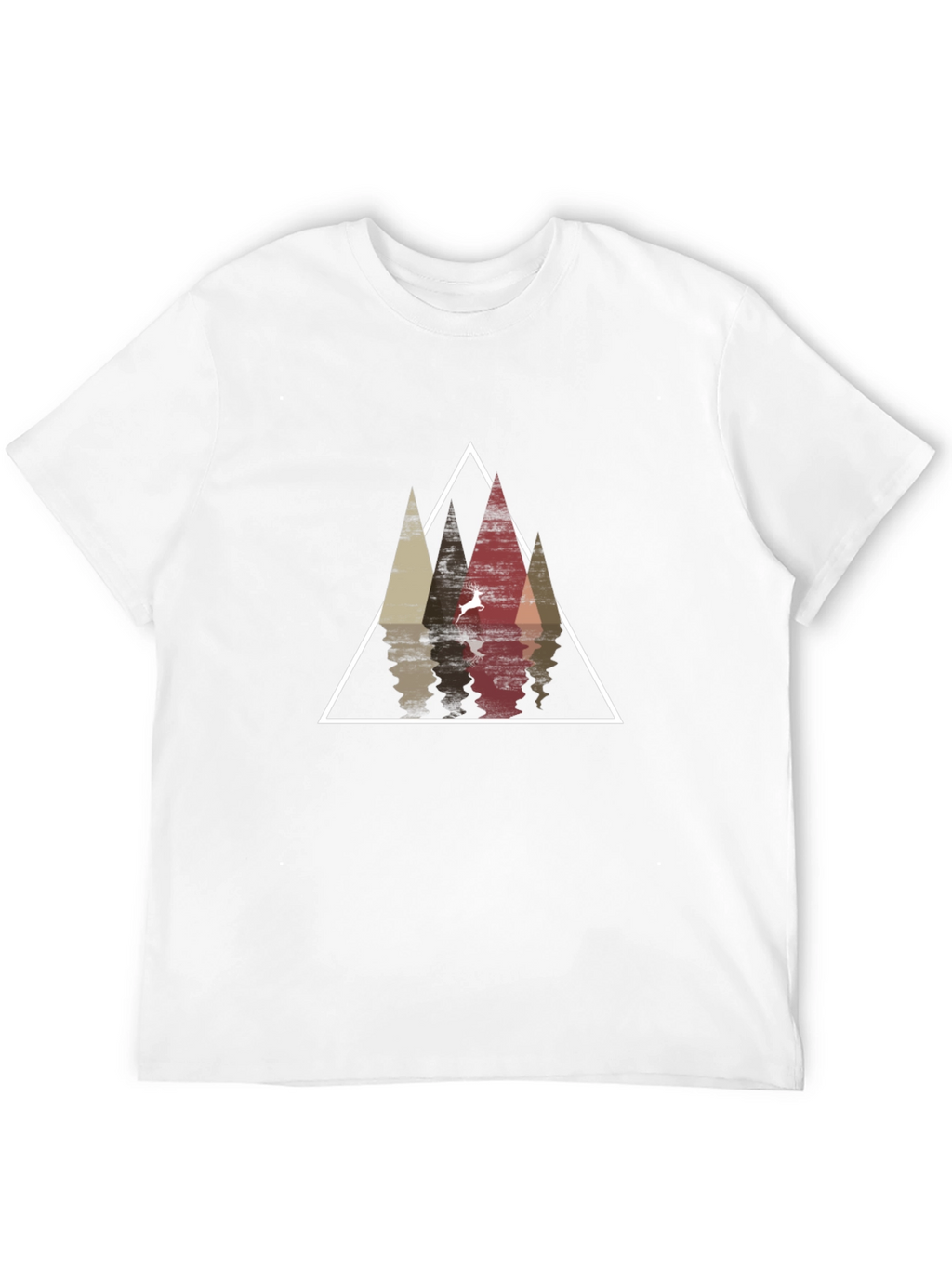 Geometric Deer & Mountain Graphic Tee