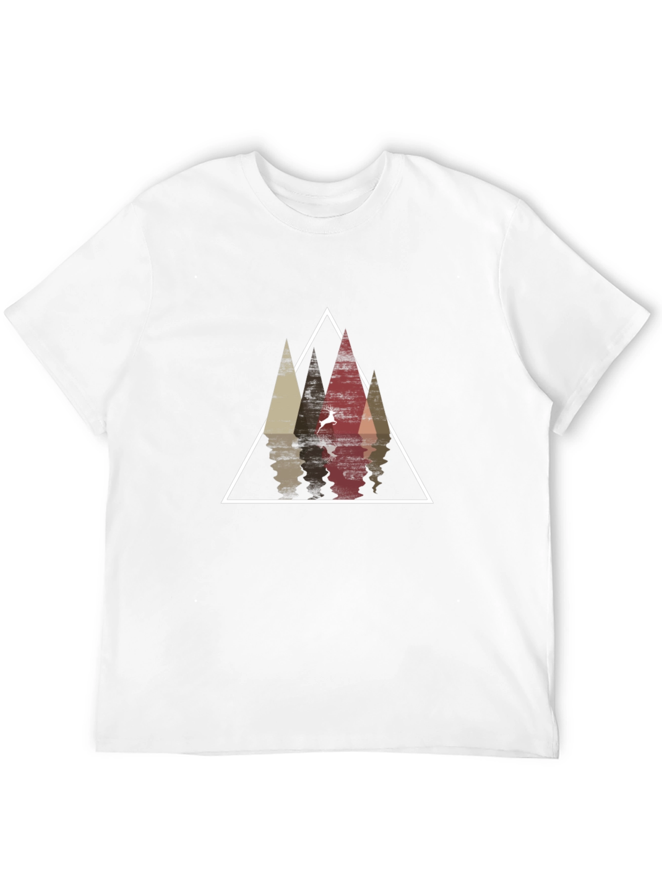 Geometric Deer & Mountain Graphic Tee