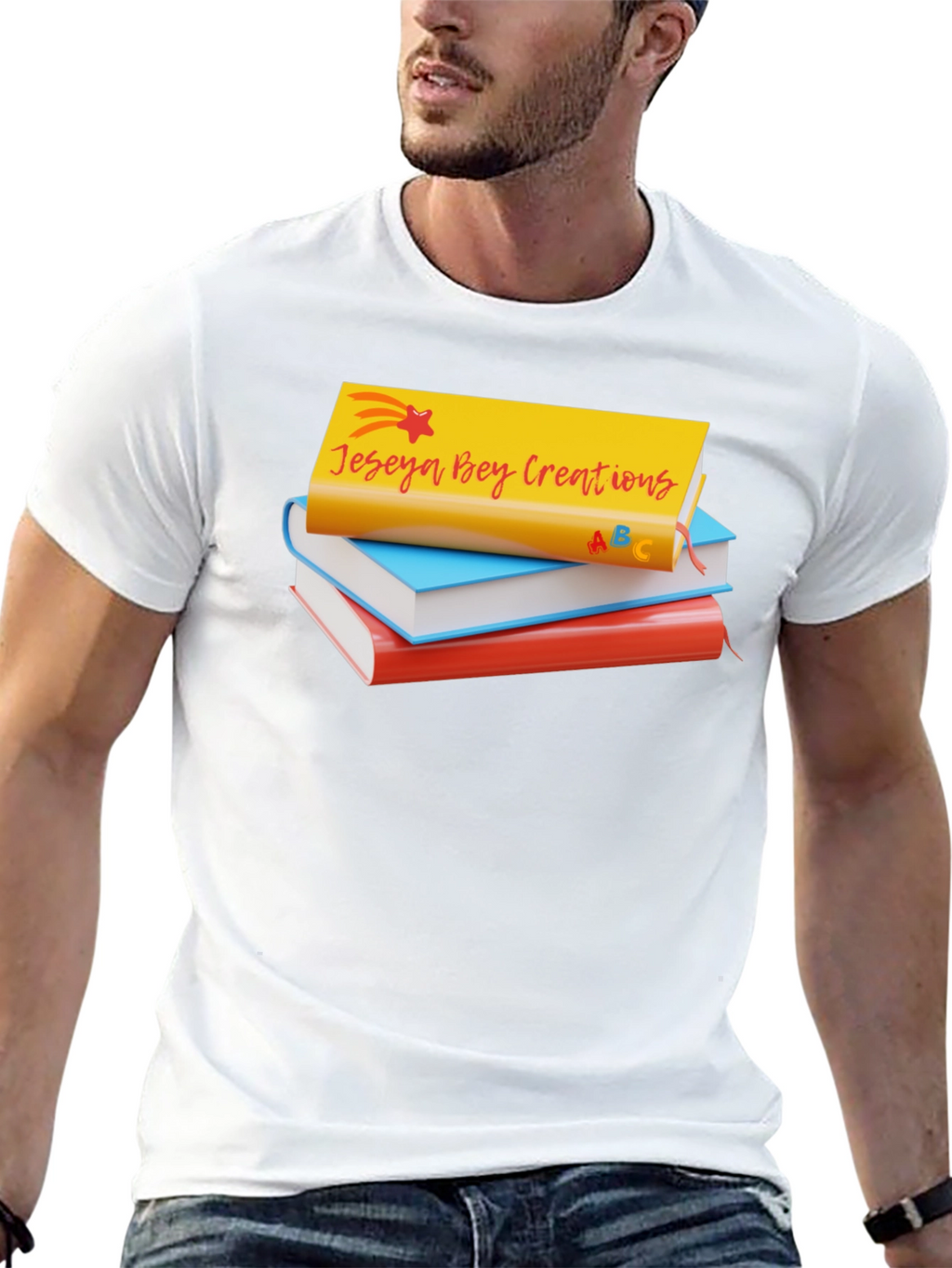 Jeseya Bey Creations Book Stack T-Shirt
