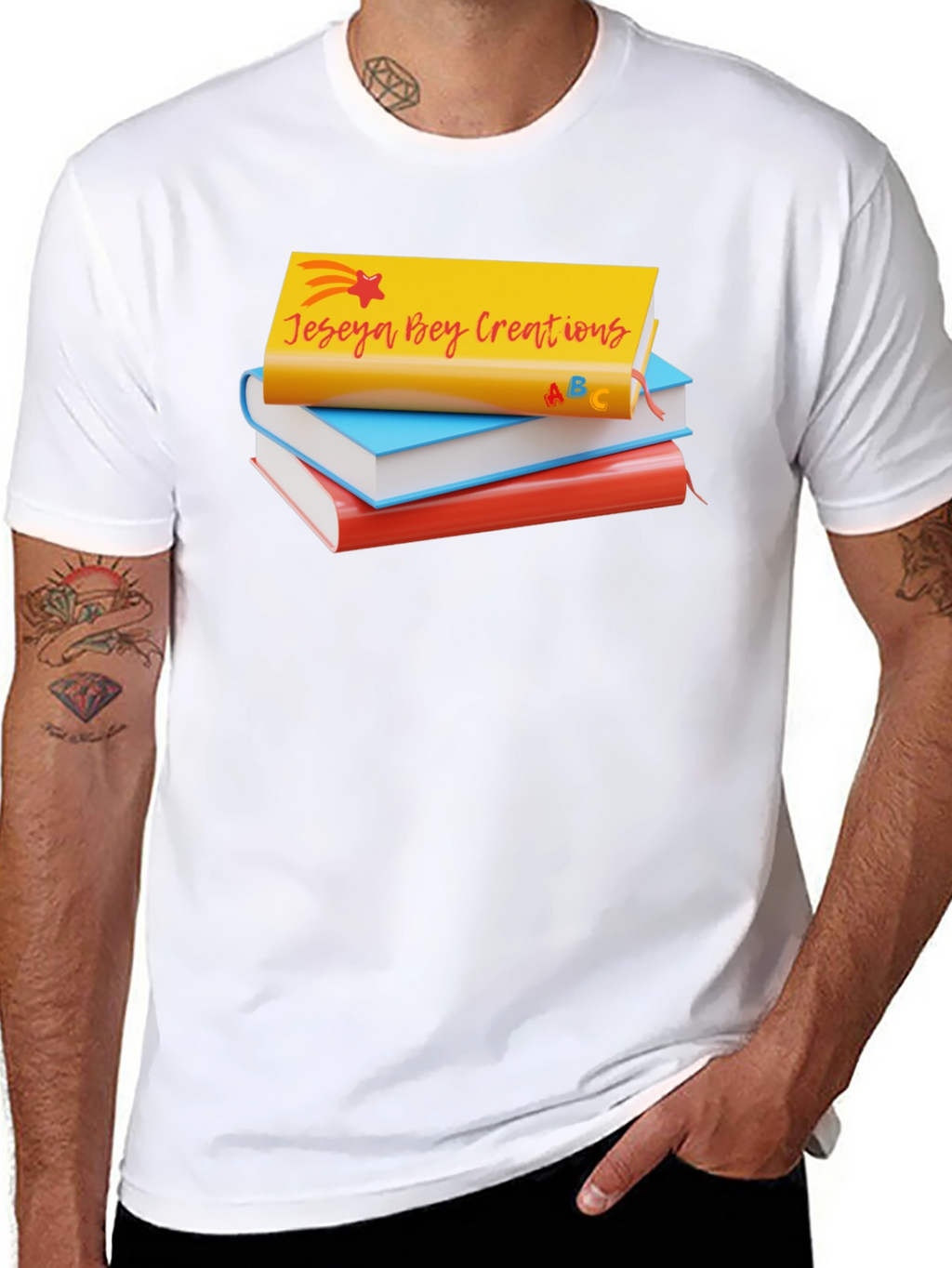 Jeseya Bey Creations Book Stack T-Shirt