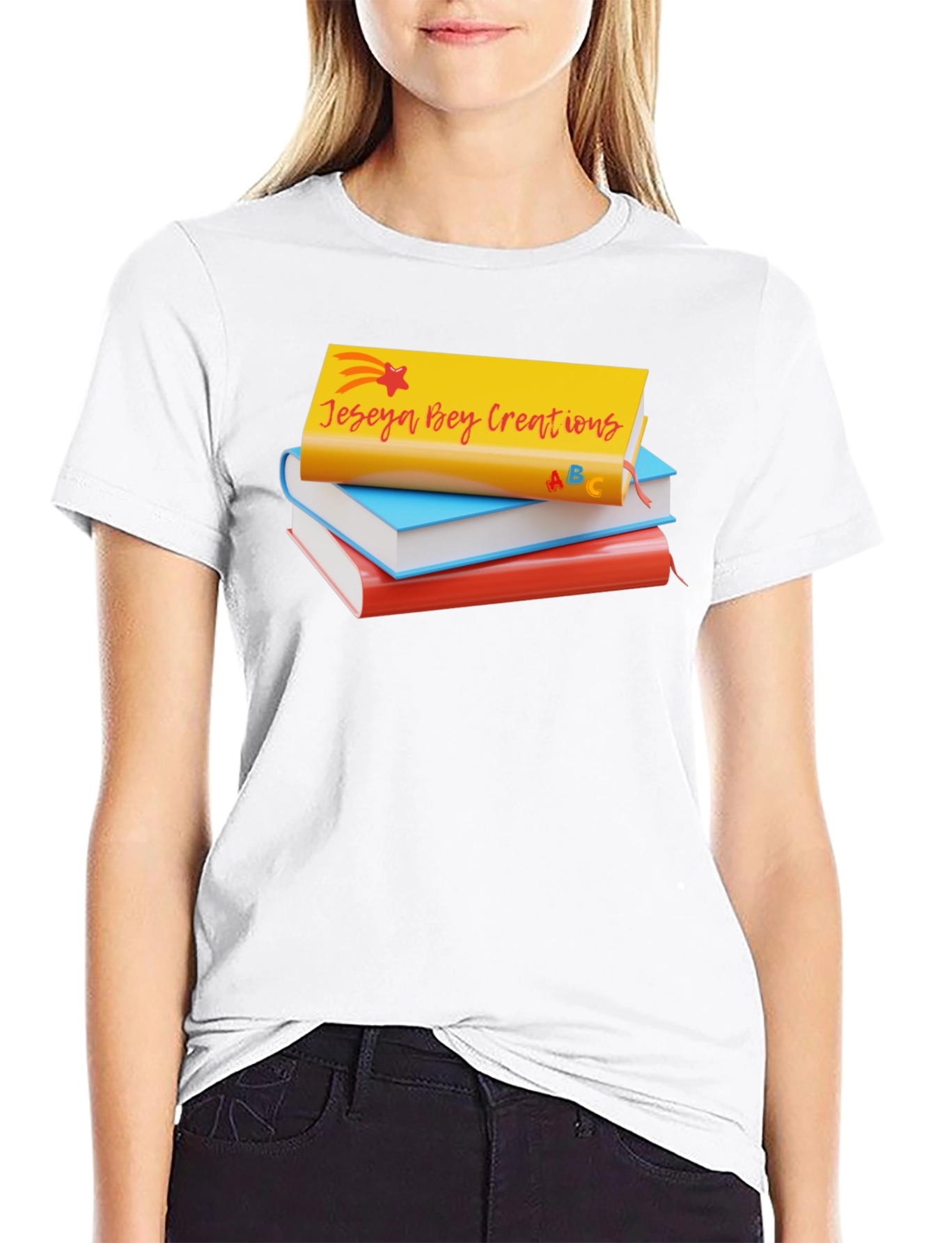 Jeseya Bey Creations Book Stack T-Shirt