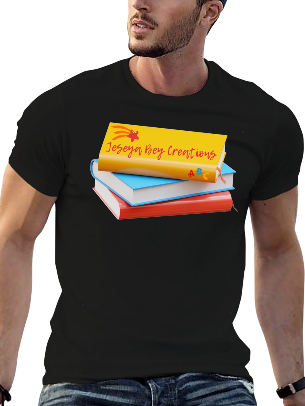 Jeseya Bey Creations Book Stack T-Shirt