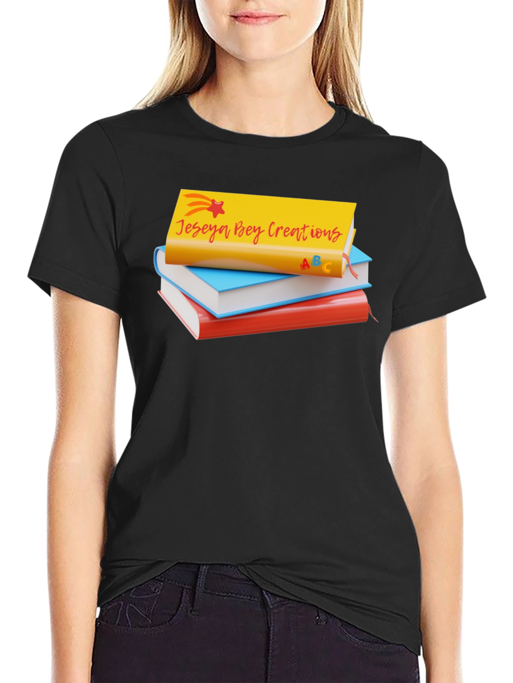 Jeseya Bey Creations Book Stack T-Shirt