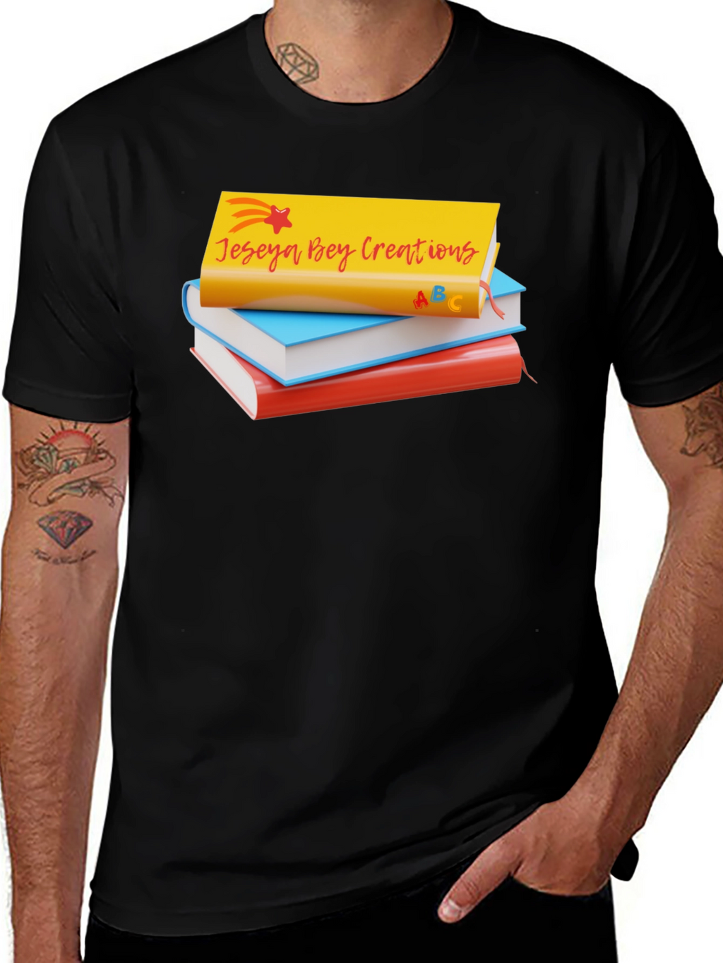 Jeseya Bey Creations Book Stack T-Shirt