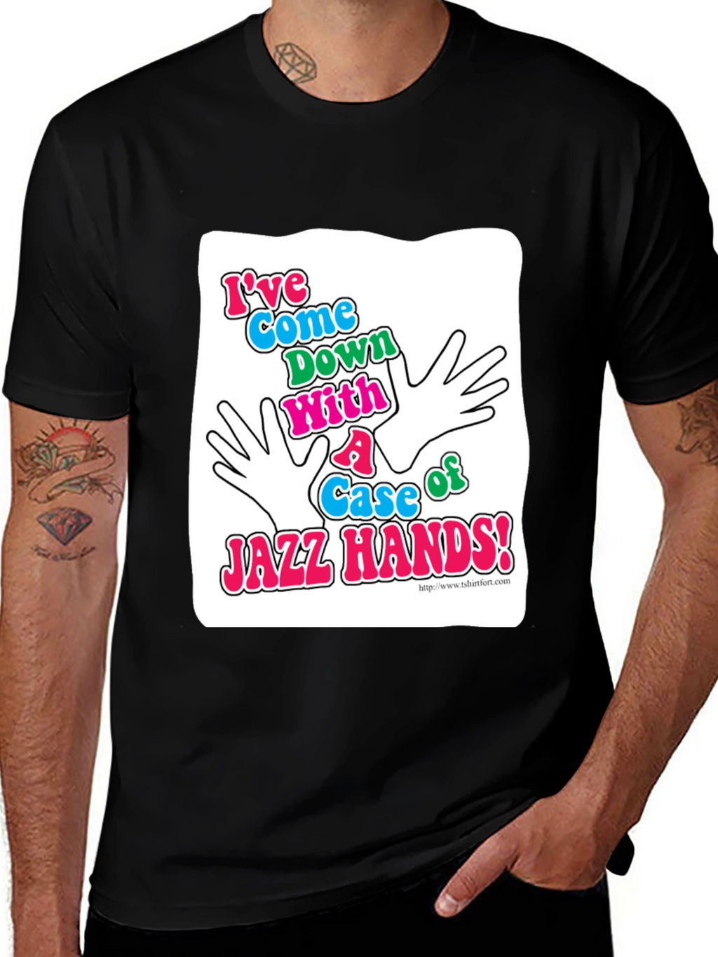 Jazz Hands Graphic T-Shirt - Black Cotton Tee