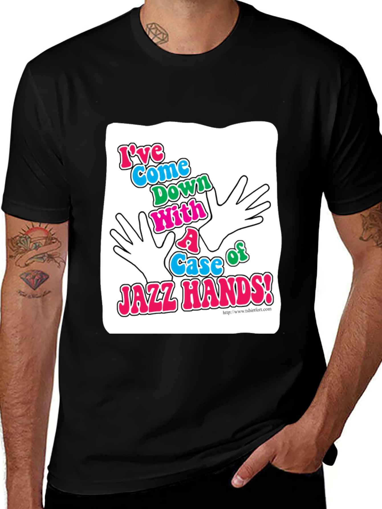 Jazz Hands Graphic T-Shirt - Black Cotton Tee