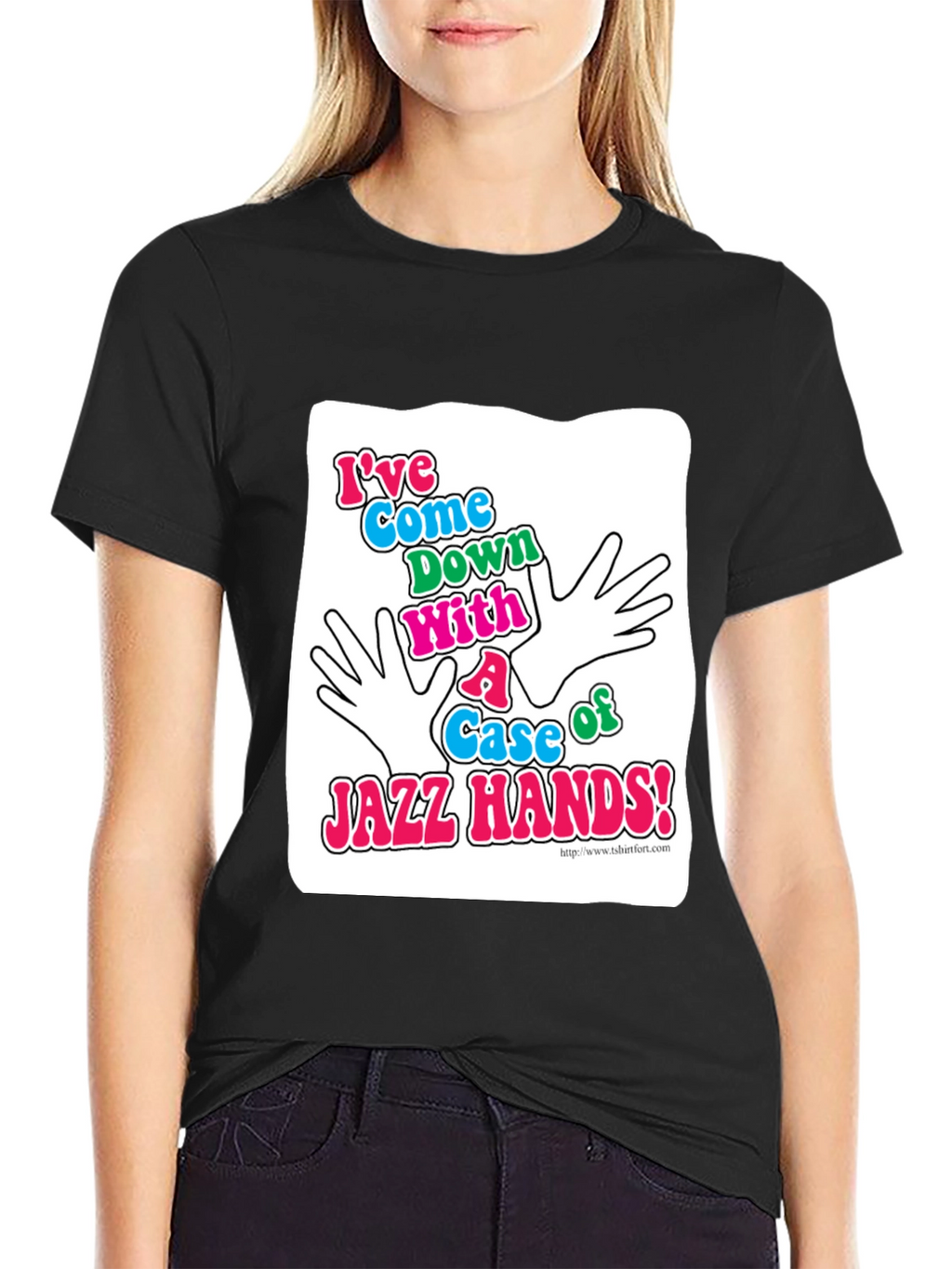 Jazz Hands Graphic T-Shirt - Black Cotton Tee