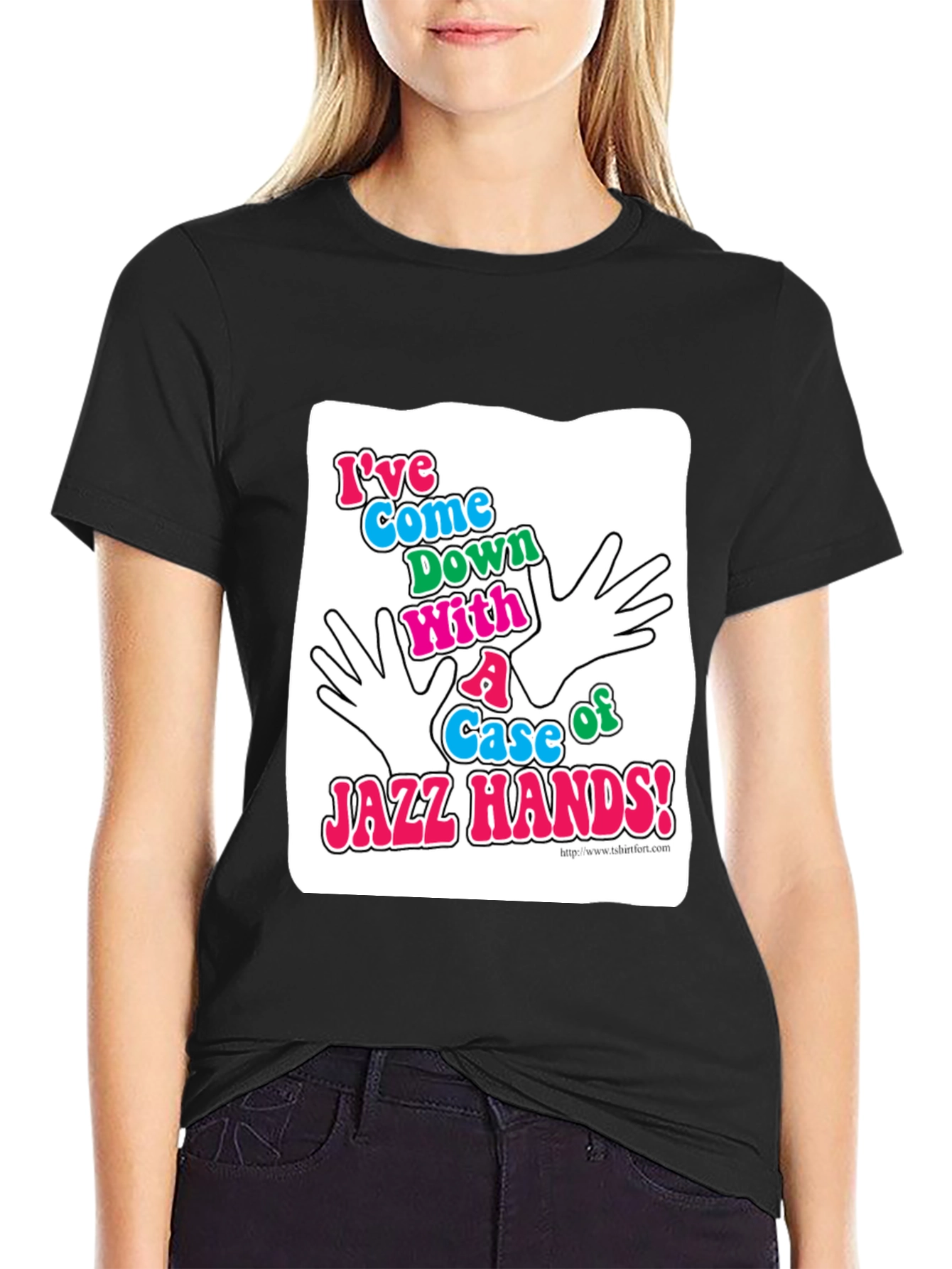 Jazz Hands Graphic T-Shirt - Black Cotton Tee