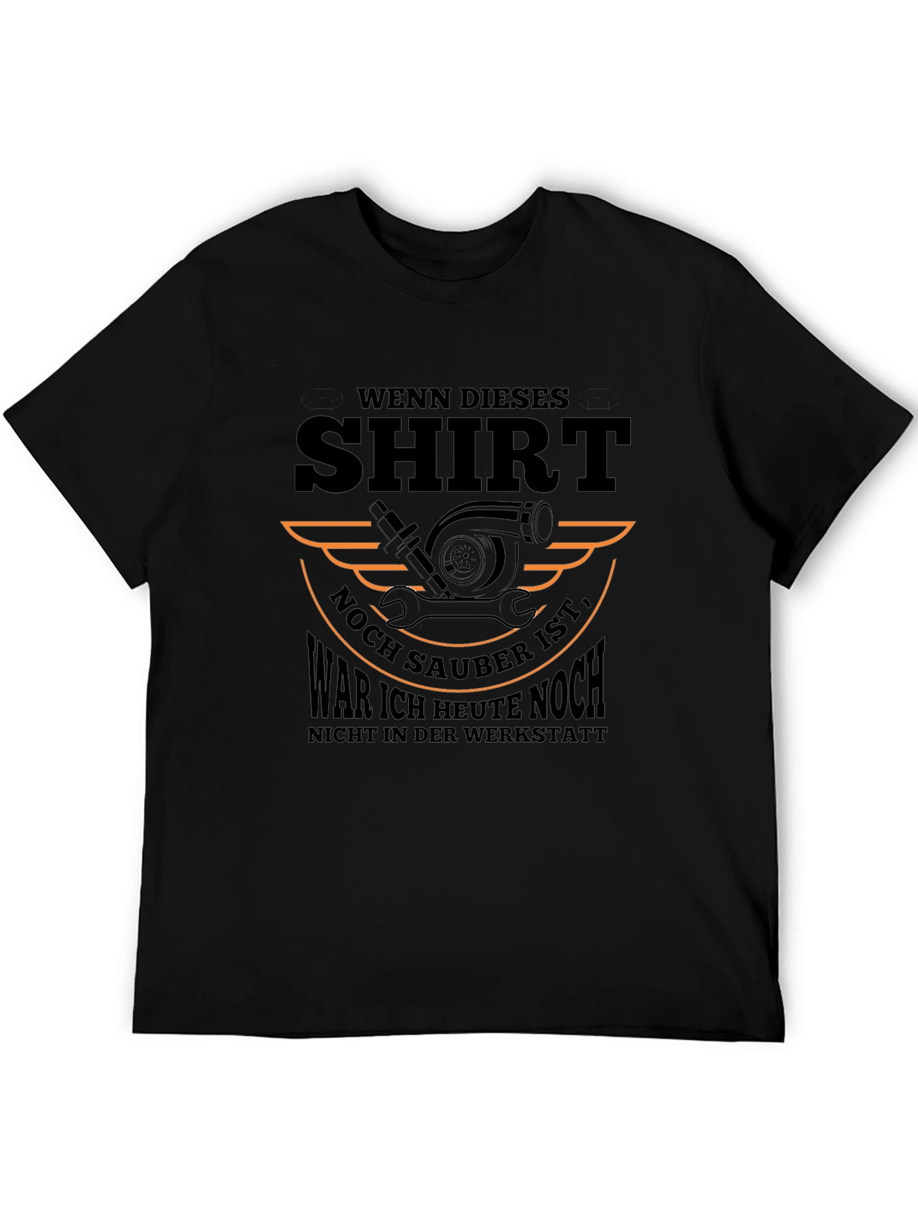 Black T-Shirt with Automotive Mechanic Design