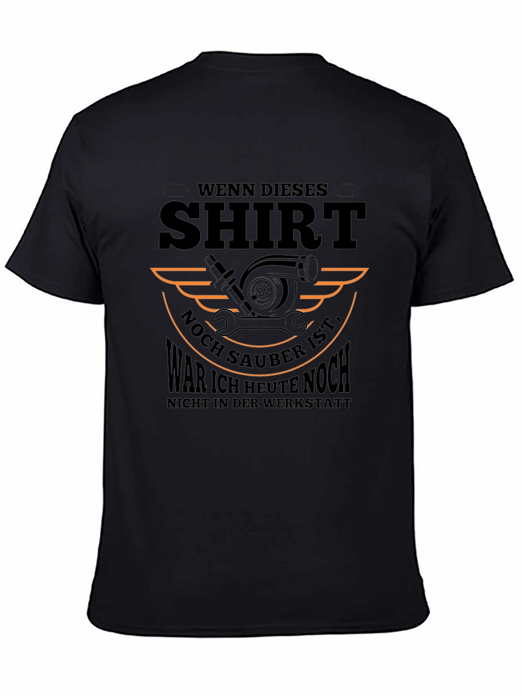 Black T-Shirt with Automotive Mechanic Design