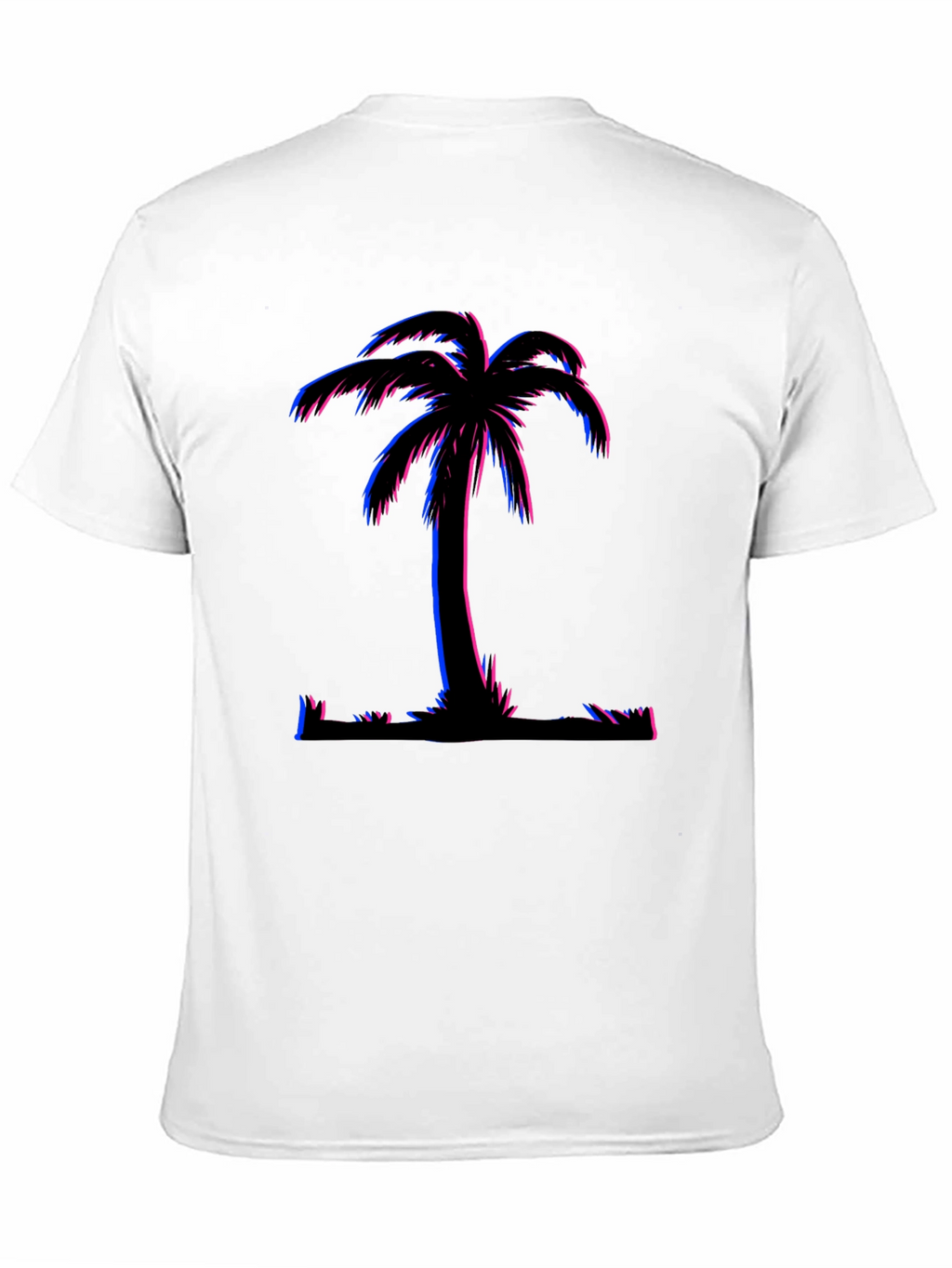 Vaporwave Palm Tree Graphic T-Shirt - Black