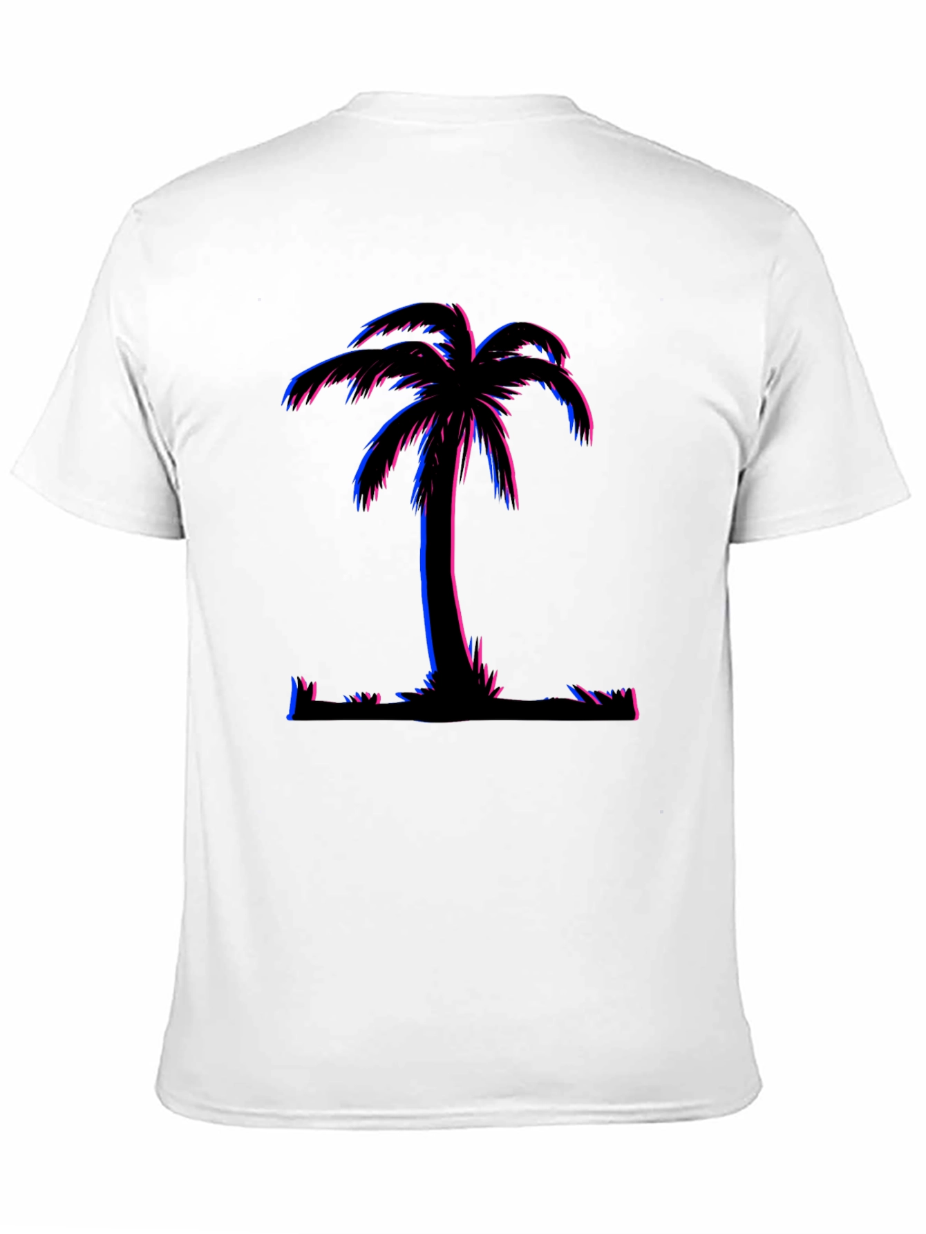 Vaporwave Palm Tree Graphic T-Shirt - Black