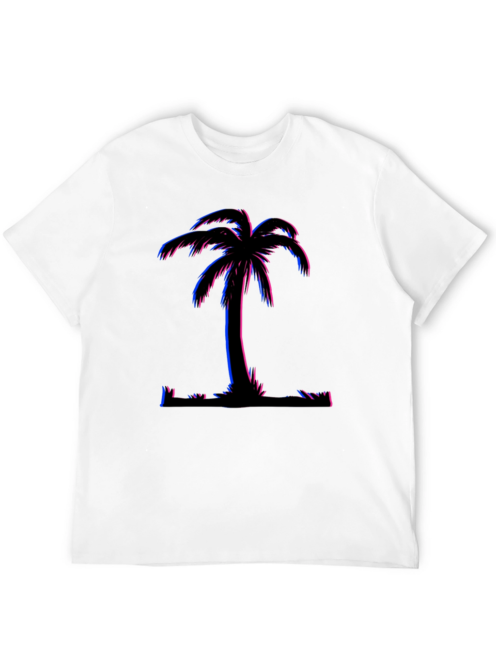 Vaporwave Palm Tree Graphic T-Shirt - Black