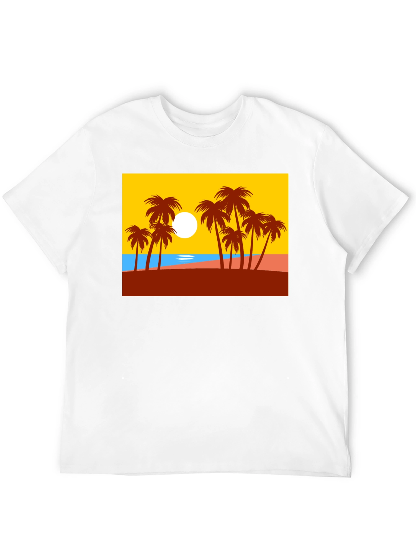 Palm Tree Graphic T-Shirt - Tropical Beach Design