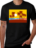 Palm Tree Graphic T-Shirt - Tropical Beach Design