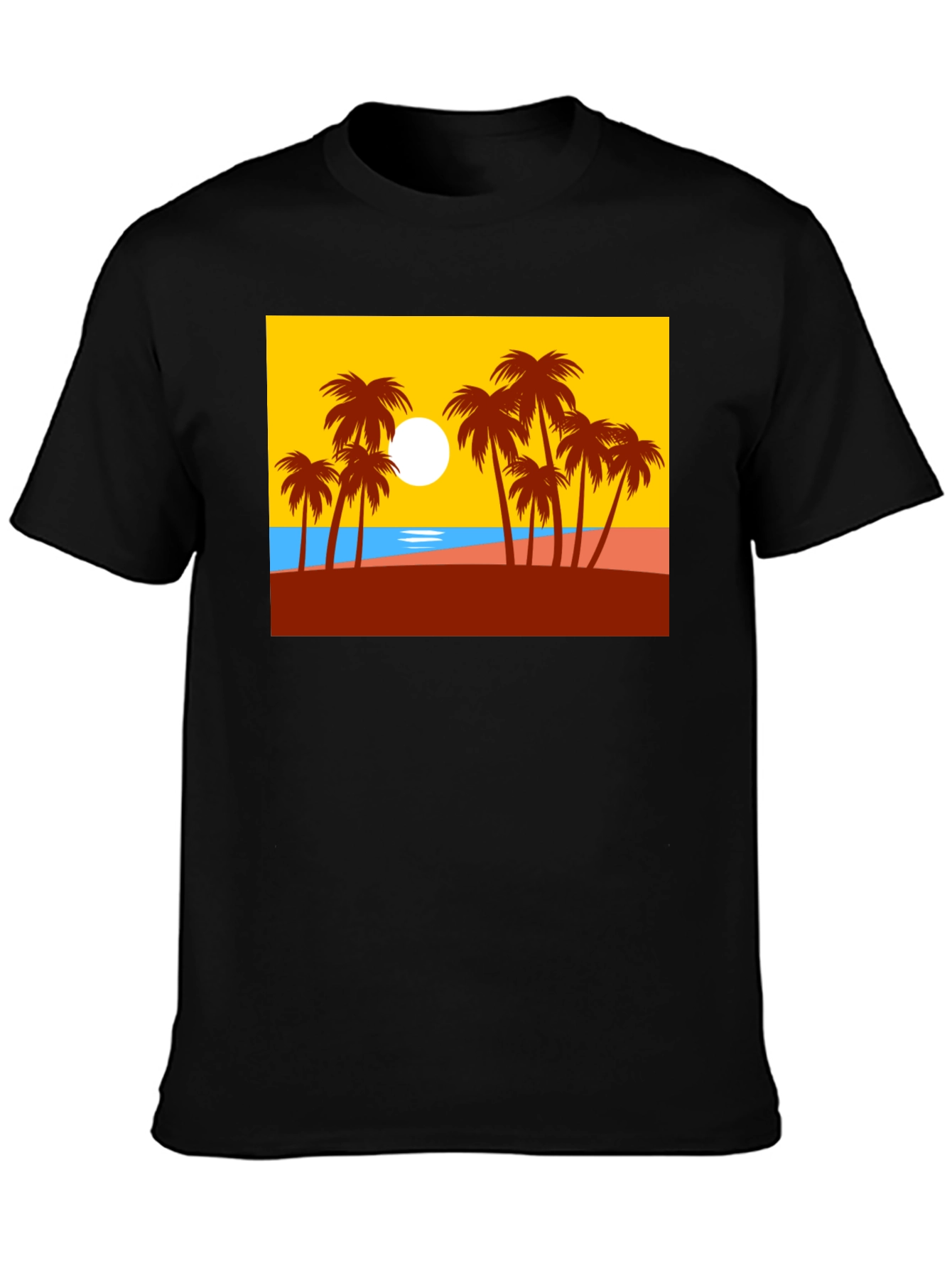 Palm Tree Graphic T-Shirt - Tropical Beach Design