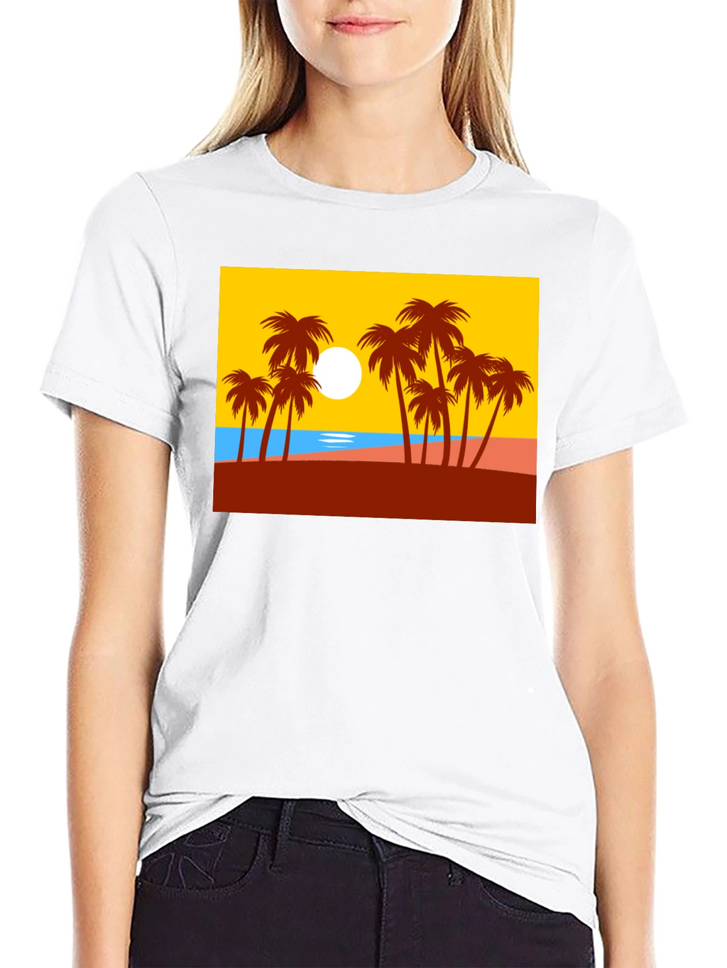 Palm Tree Graphic T-Shirt - Tropical Beach Design
