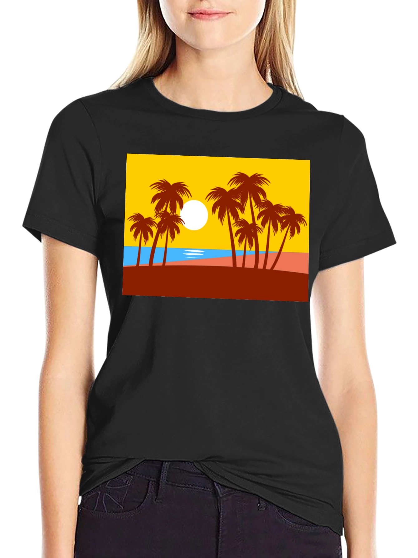 Palm Tree Graphic T-Shirt - Tropical Beach Design