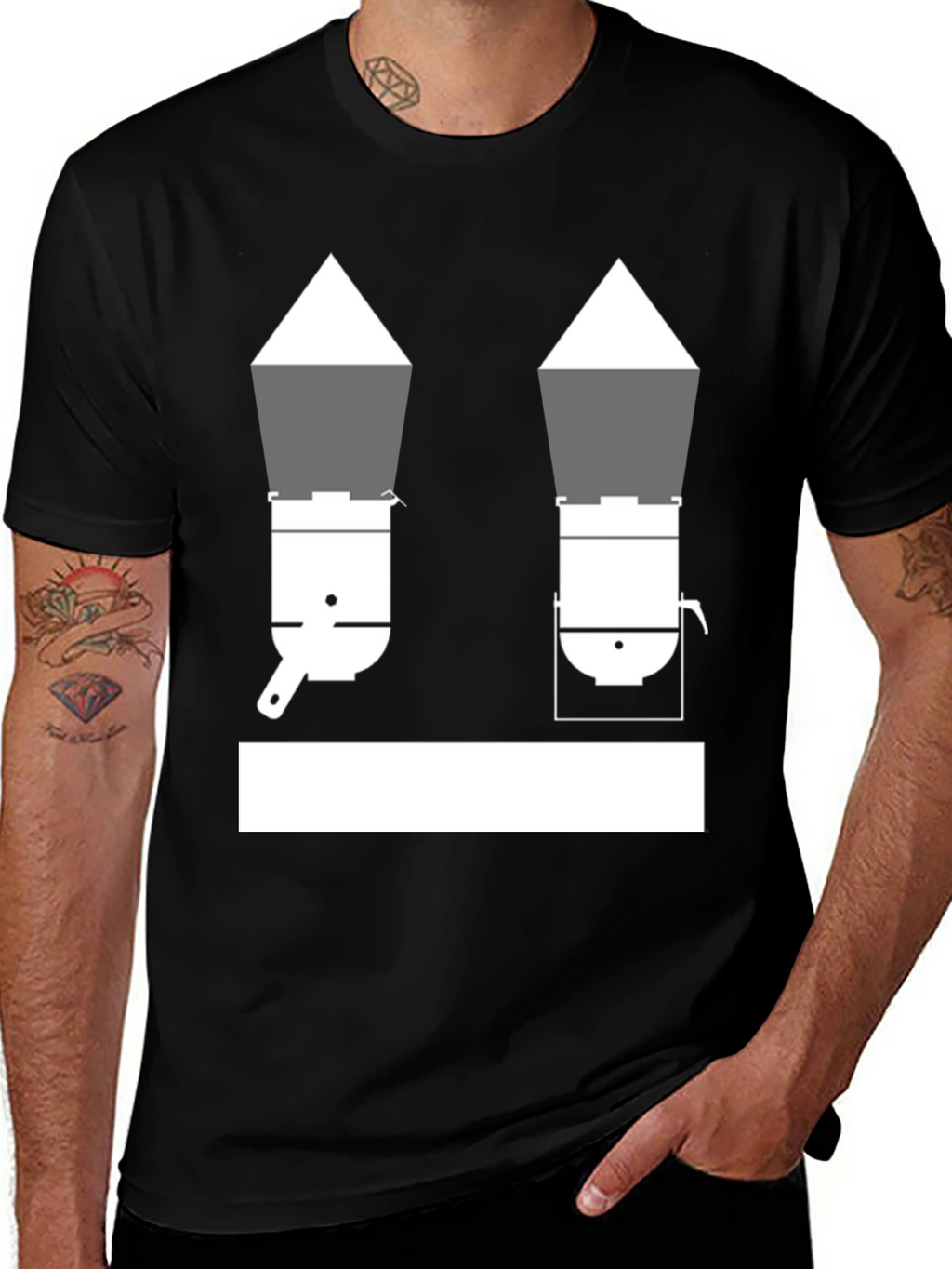 Unique Black T-Shirt with Cookware Design