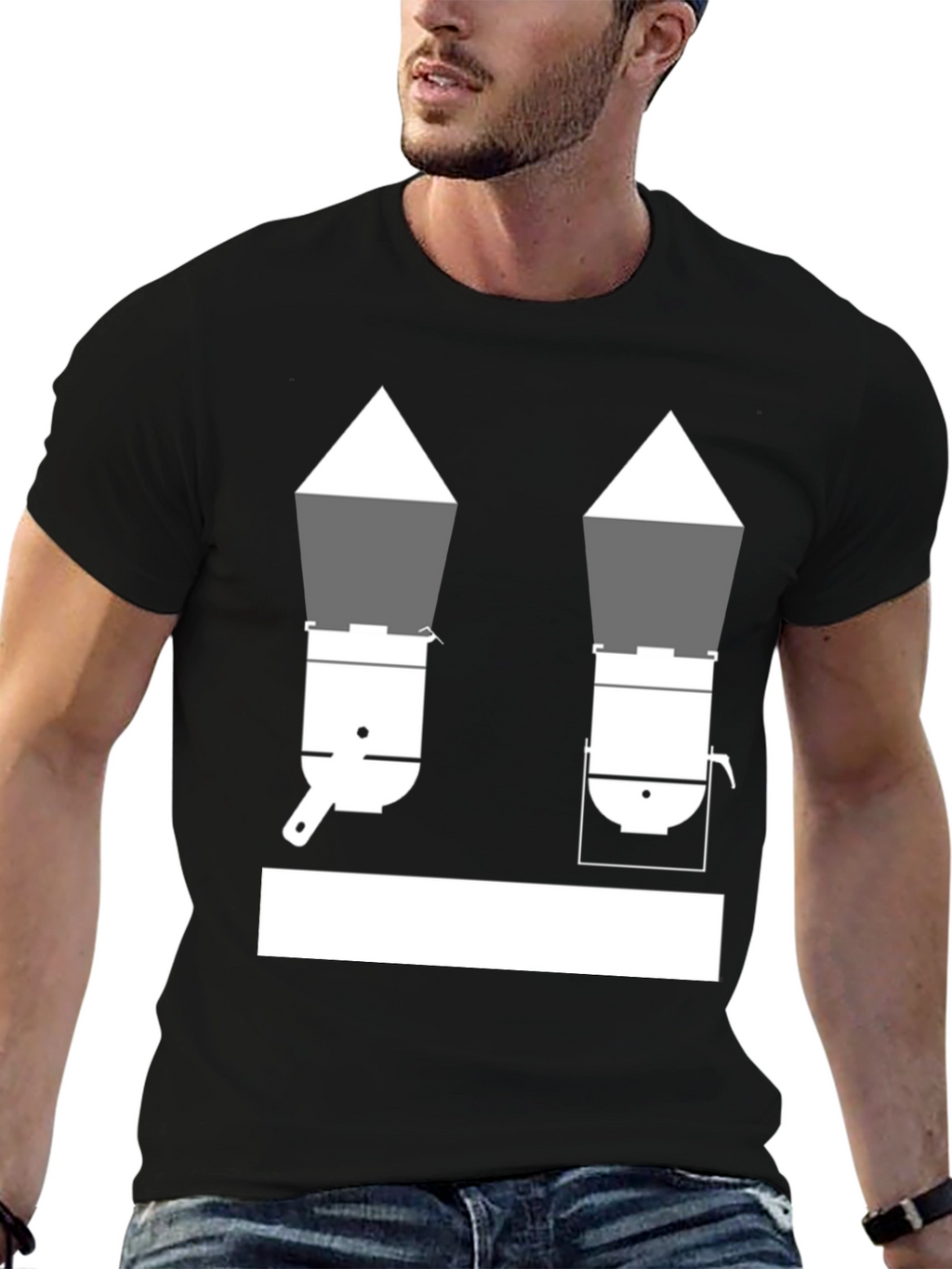 Unique Black T-Shirt with Cookware Design