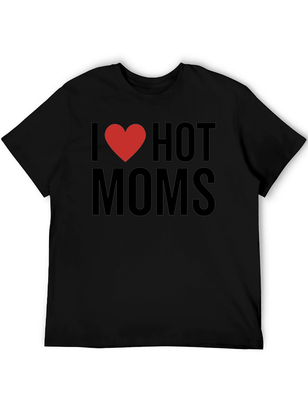 I Heart Hot Moms Black Graphic Tee