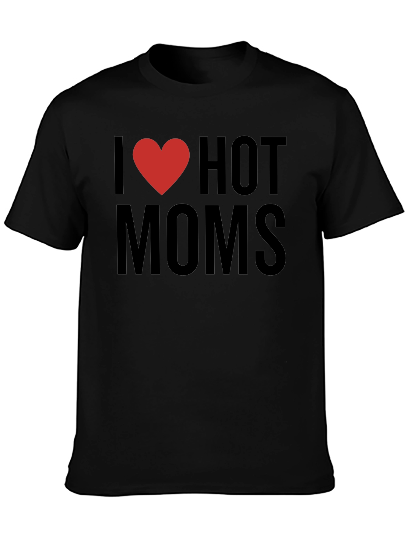 I Heart Hot Moms Black Graphic Tee