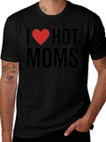 I Heart Hot Moms Black Graphic Tee