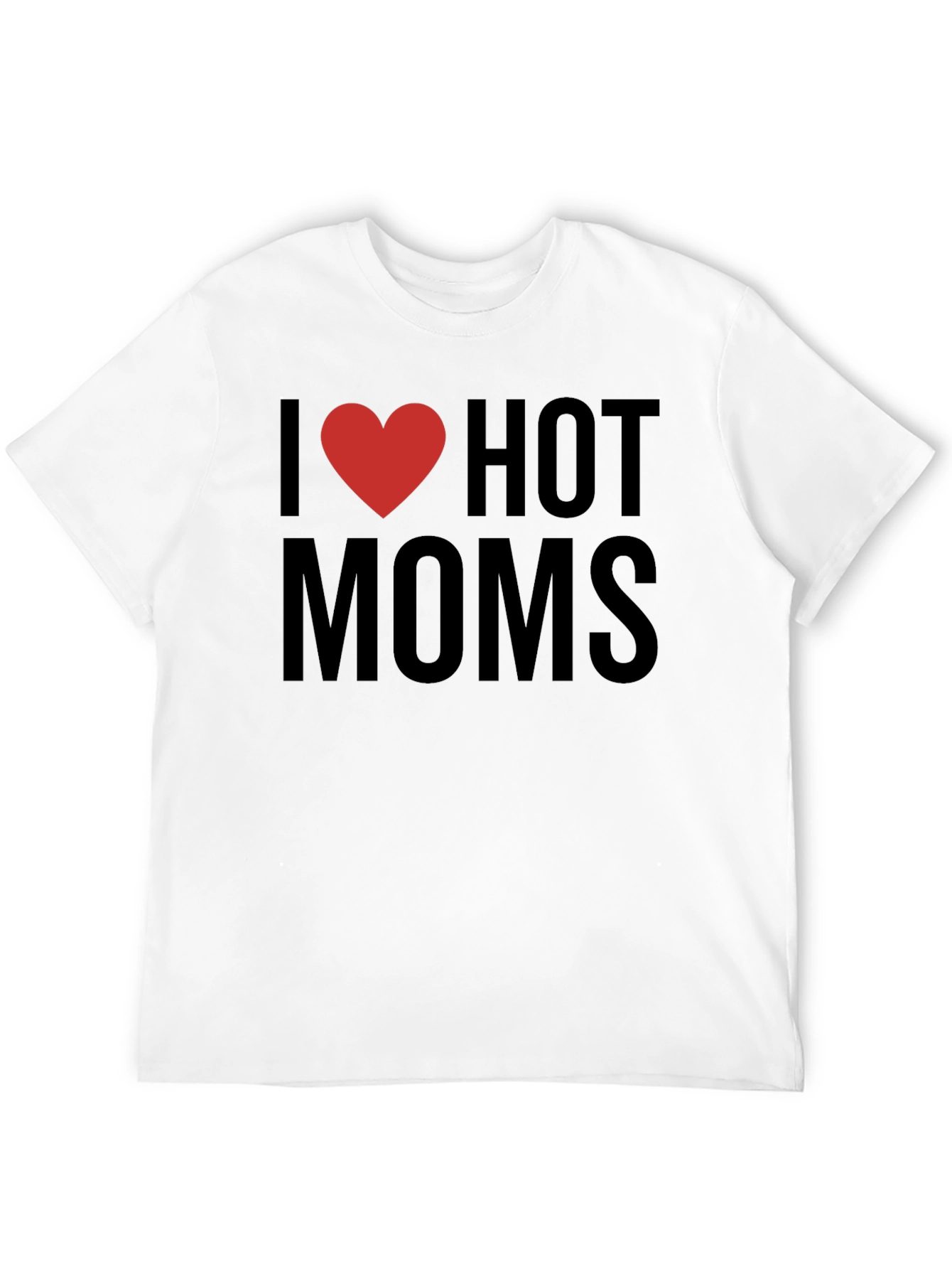 I Heart Hot Moms Black Graphic Tee
